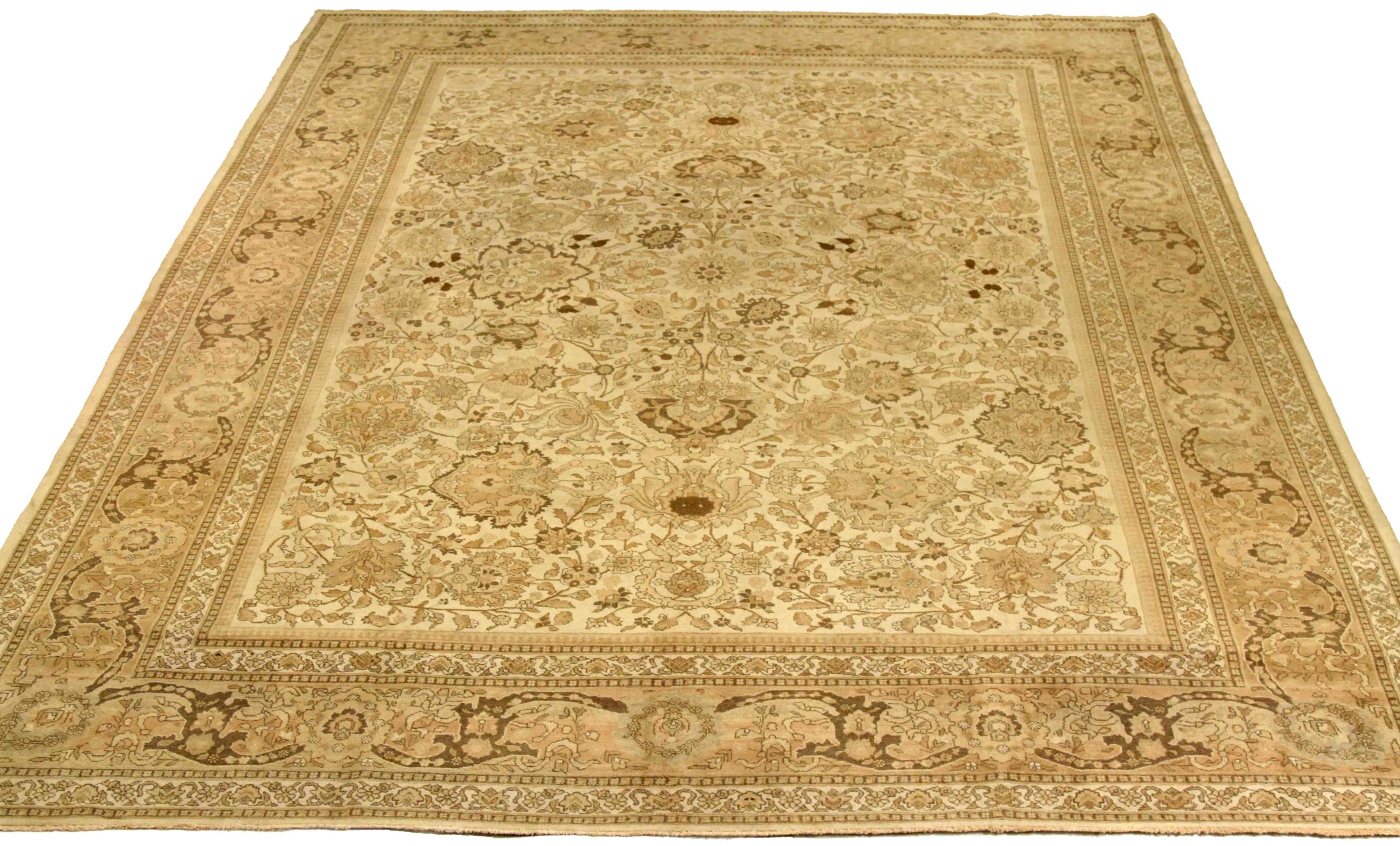 Thumbnail 11 for Antique Persian Tabriz Traditional Rug 76016