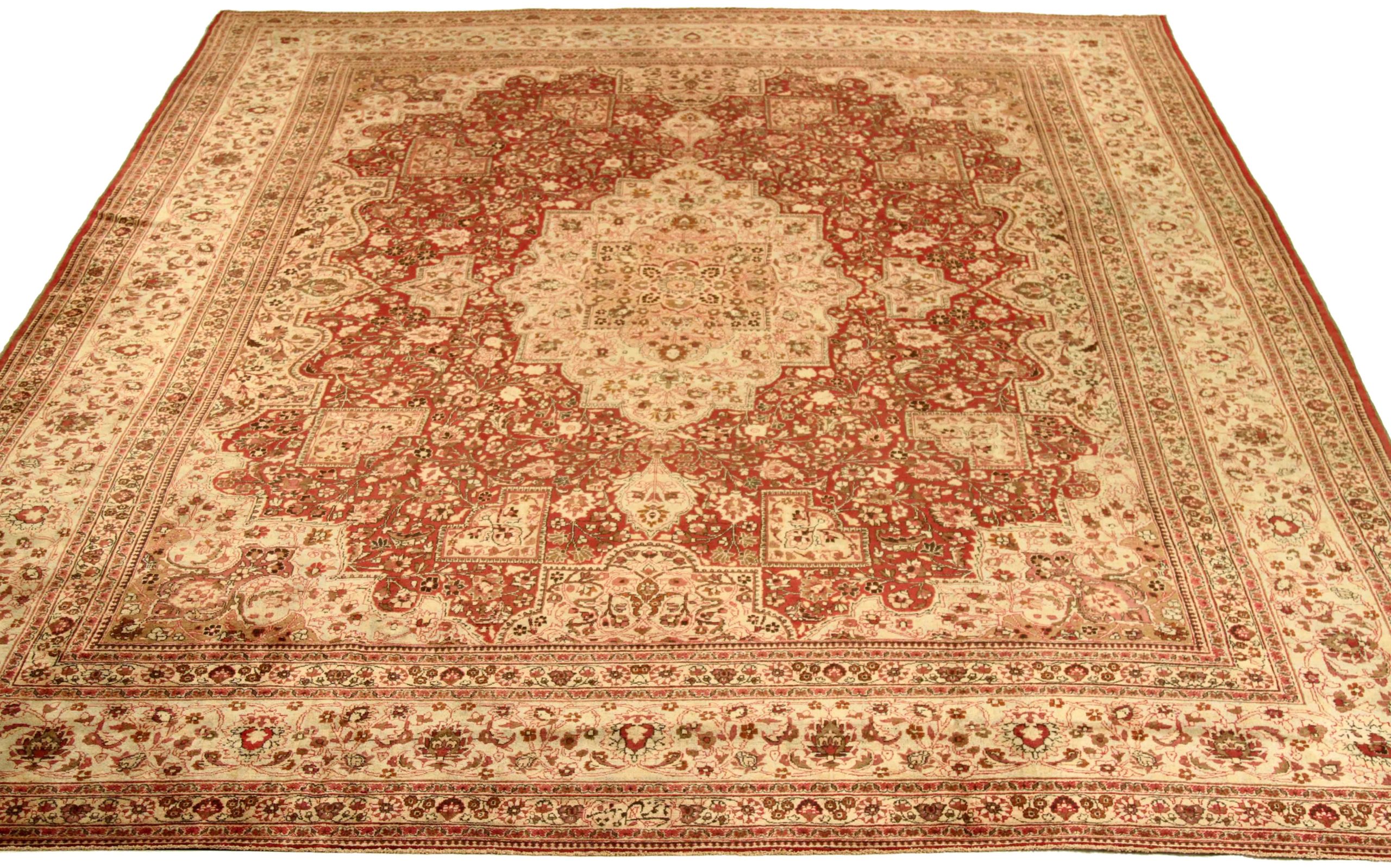 Thumbnail 10 for Antique Persian Mashad Traditional Rug 76017