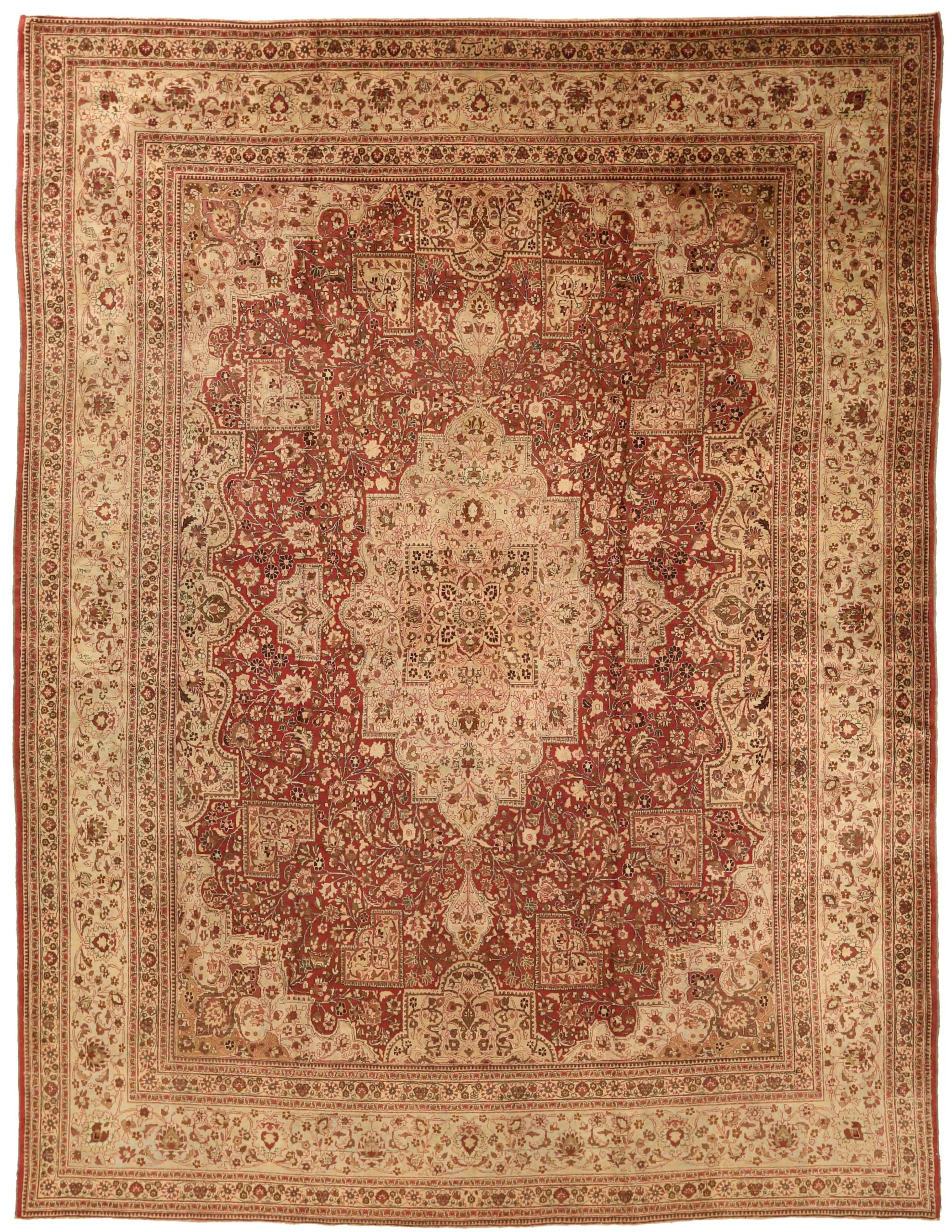 Thumbnail 2 for Antique Persian Mashad Traditional Rug 76017