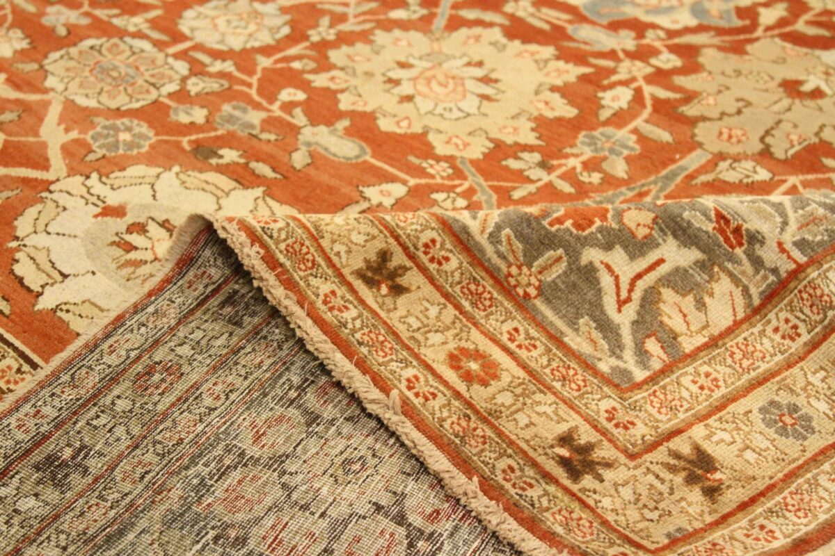 Thumbnail 15 for Antique Persian Tabriz Traditional Rug 76008