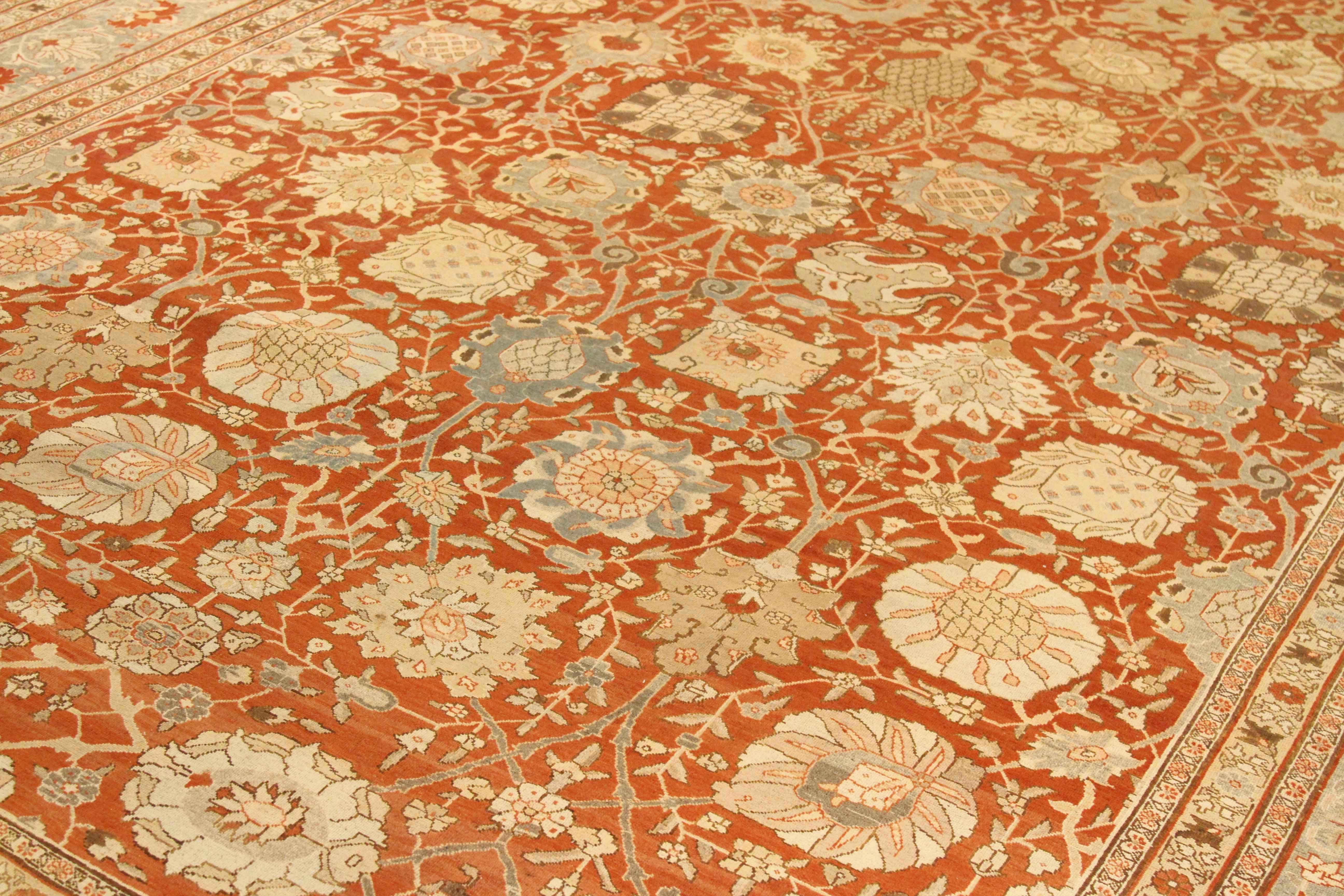 Thumbnail 5 for Antique Persian Tabriz Traditional Rug 76008