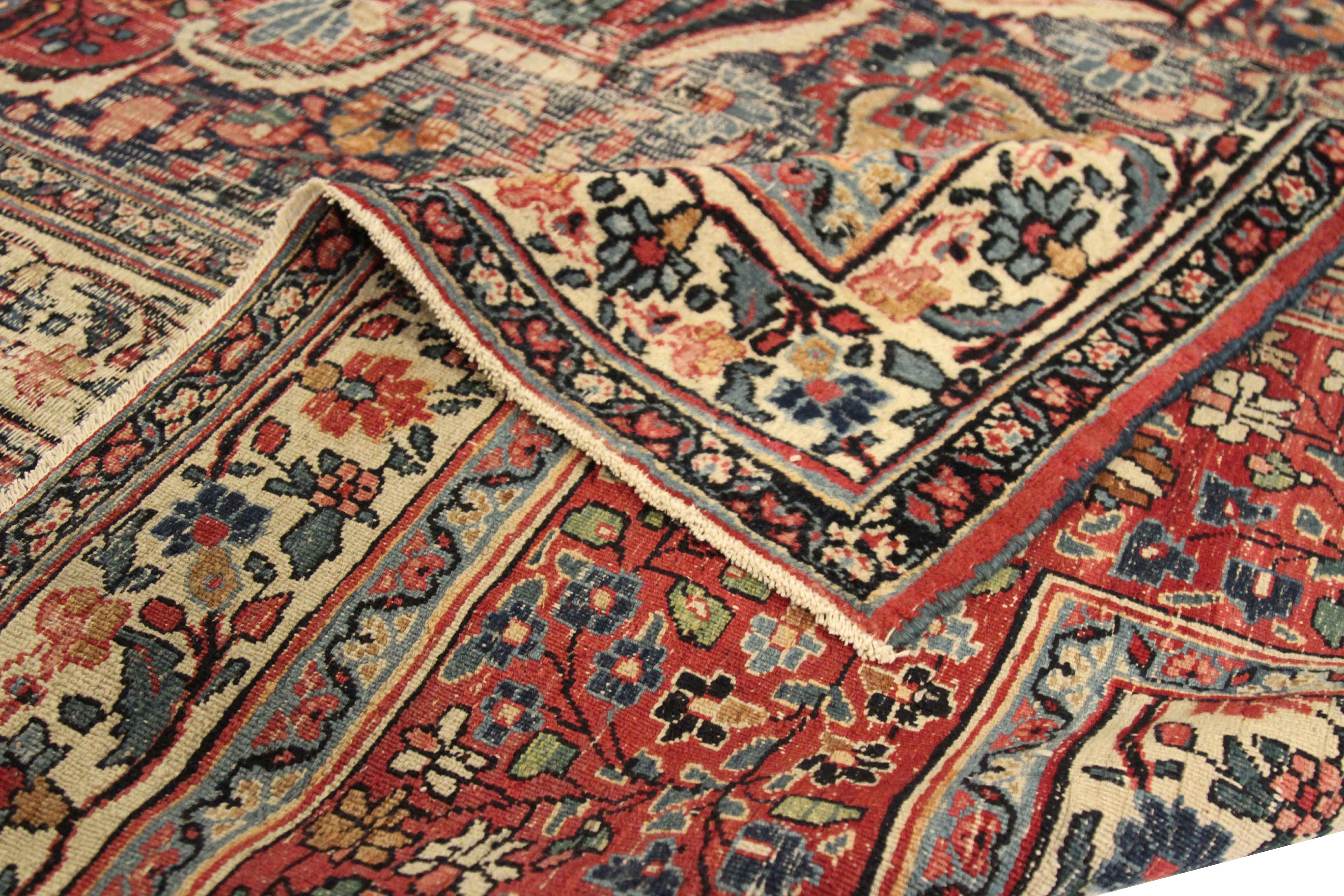 Thumbnail 11 for Antique Persian Mashad Traditional Rug 76009