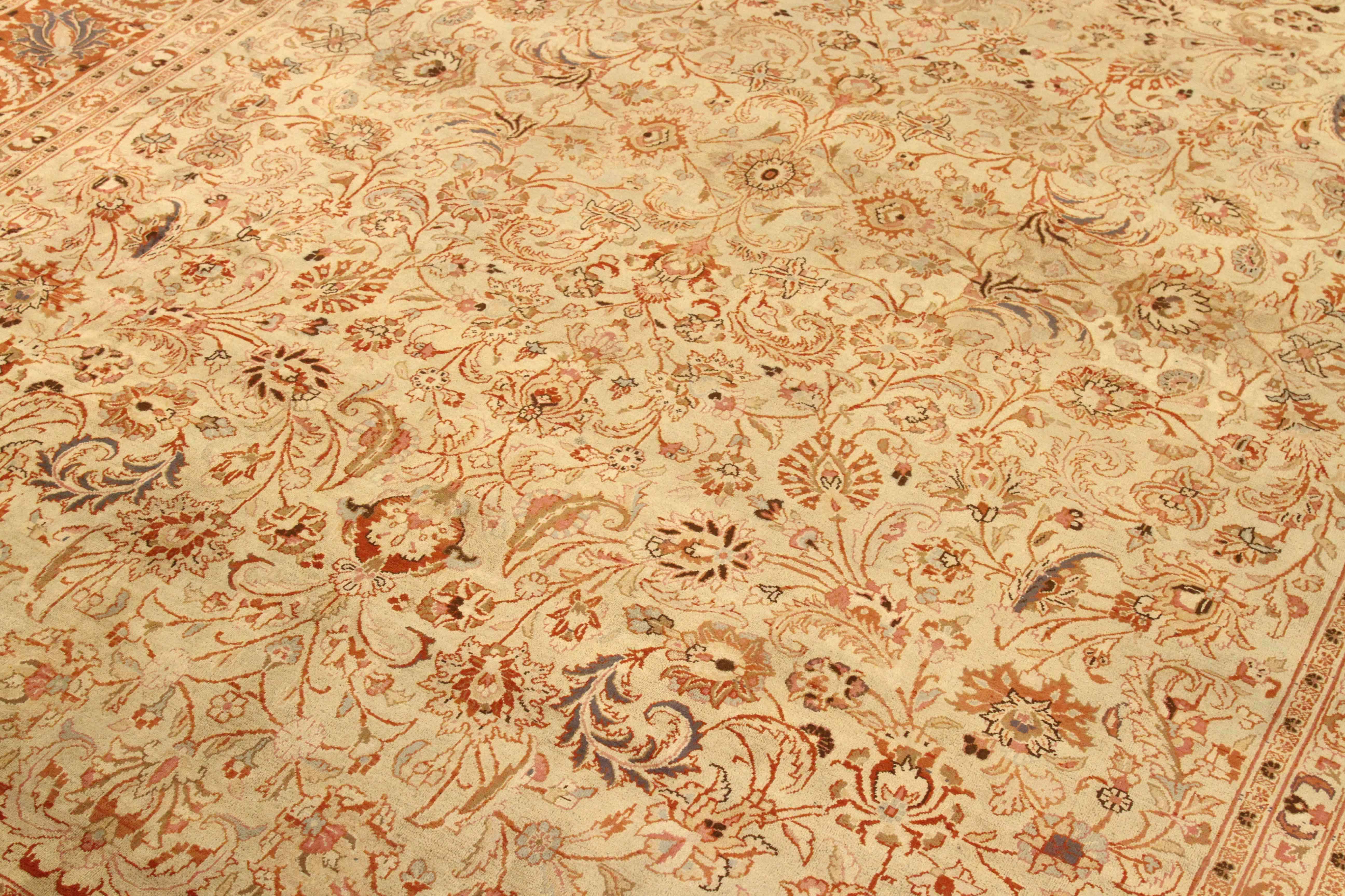 Thumbnail 3 for Antique Persian Mashad Traditional Rug 76045