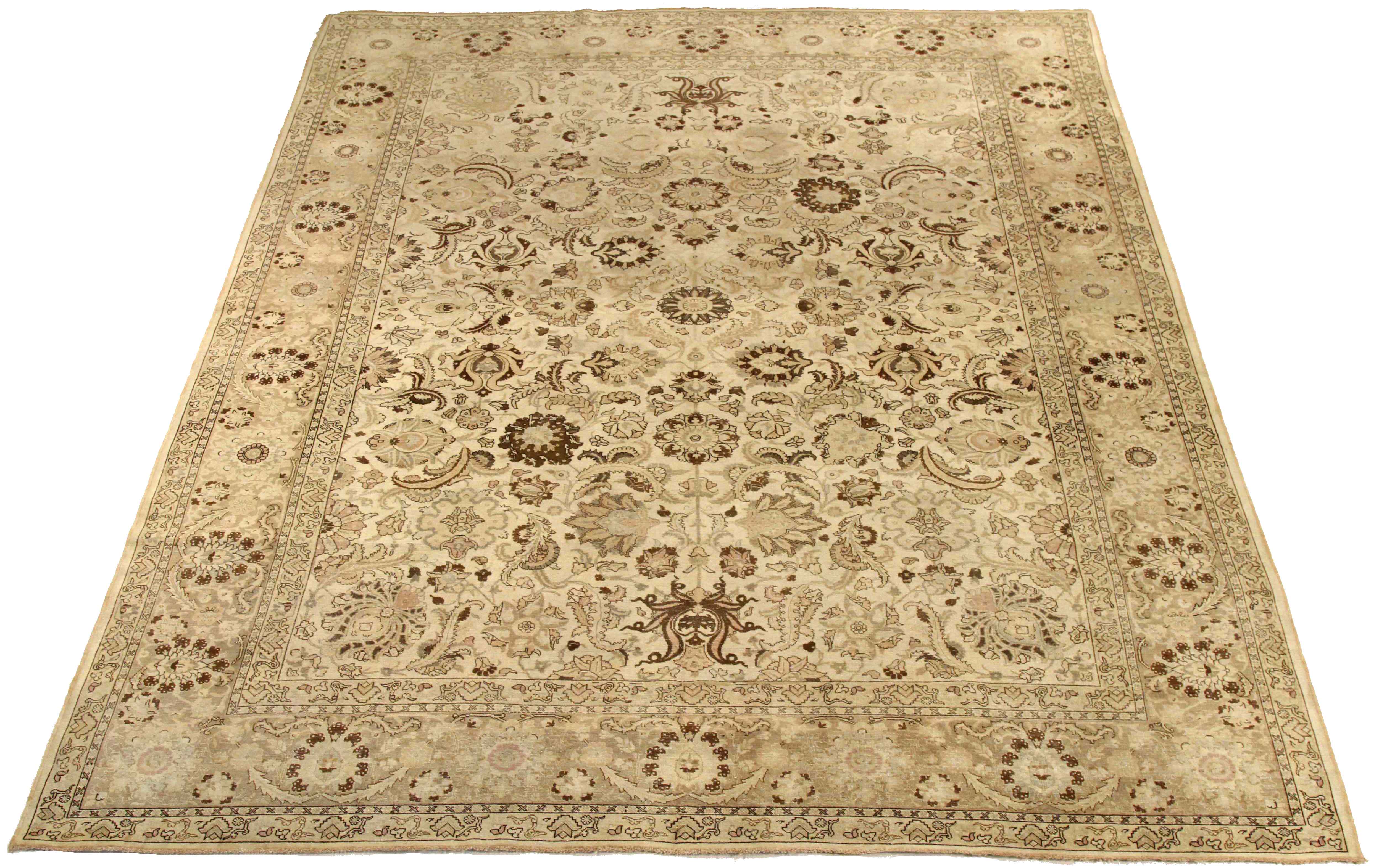 Thumbnail 10 for Antique Persian Tabriz Traditional Rug 76043