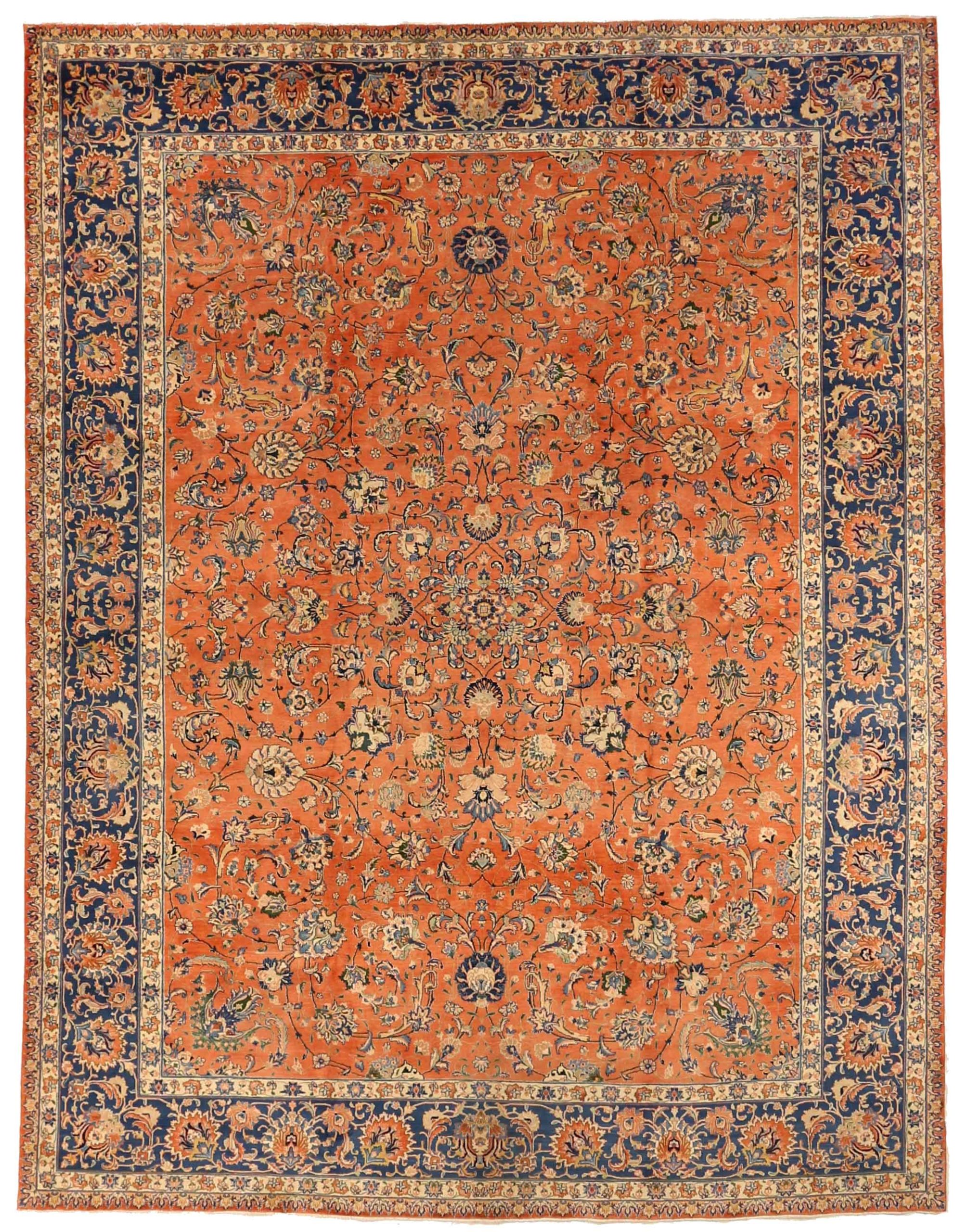 Thumbnail 2 for Antique Persian Tabriz Traditional Rug 76036
