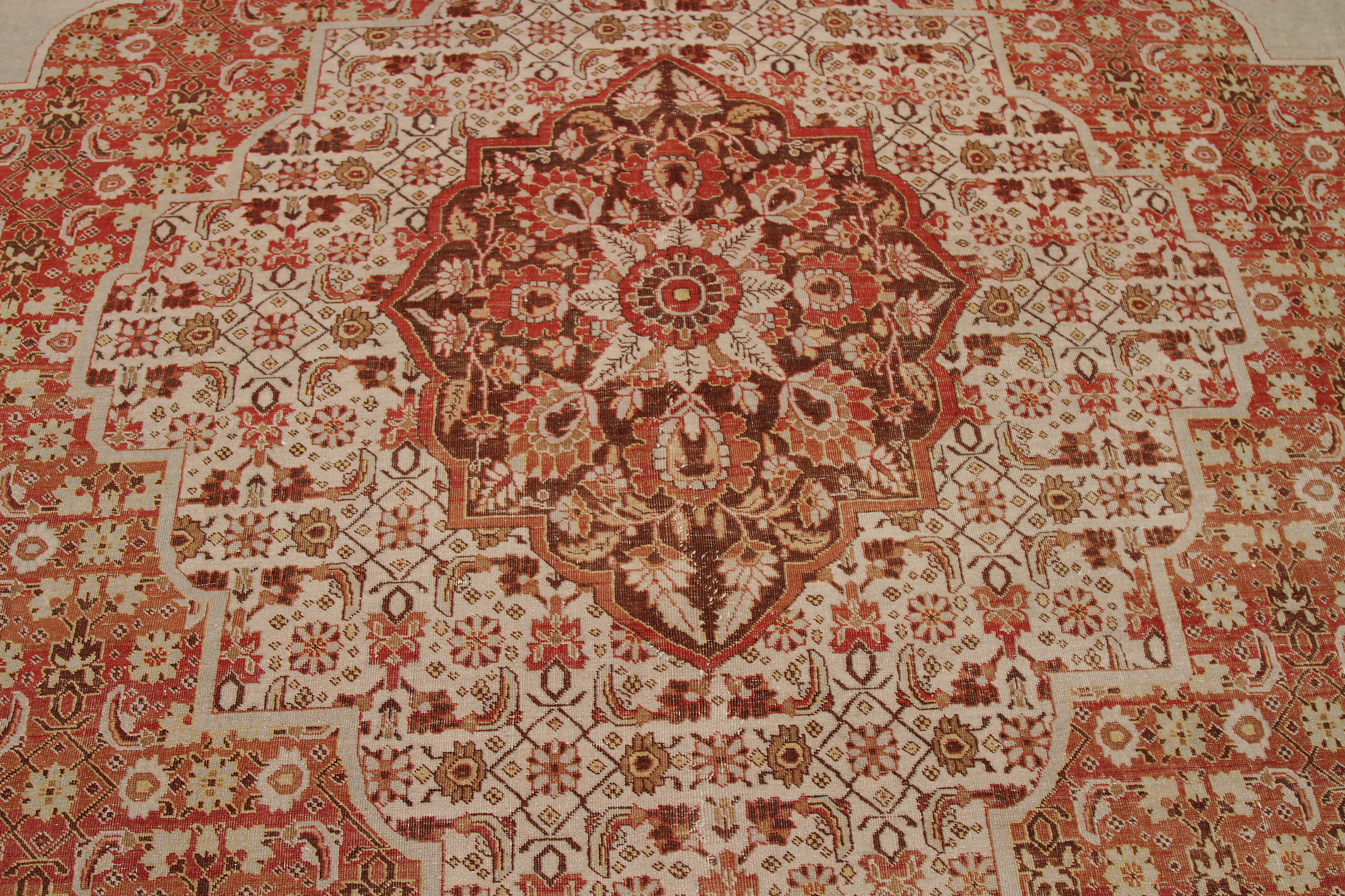 Thumbnail 3 for Antique Persian Tabriz Traditional Rug 92540