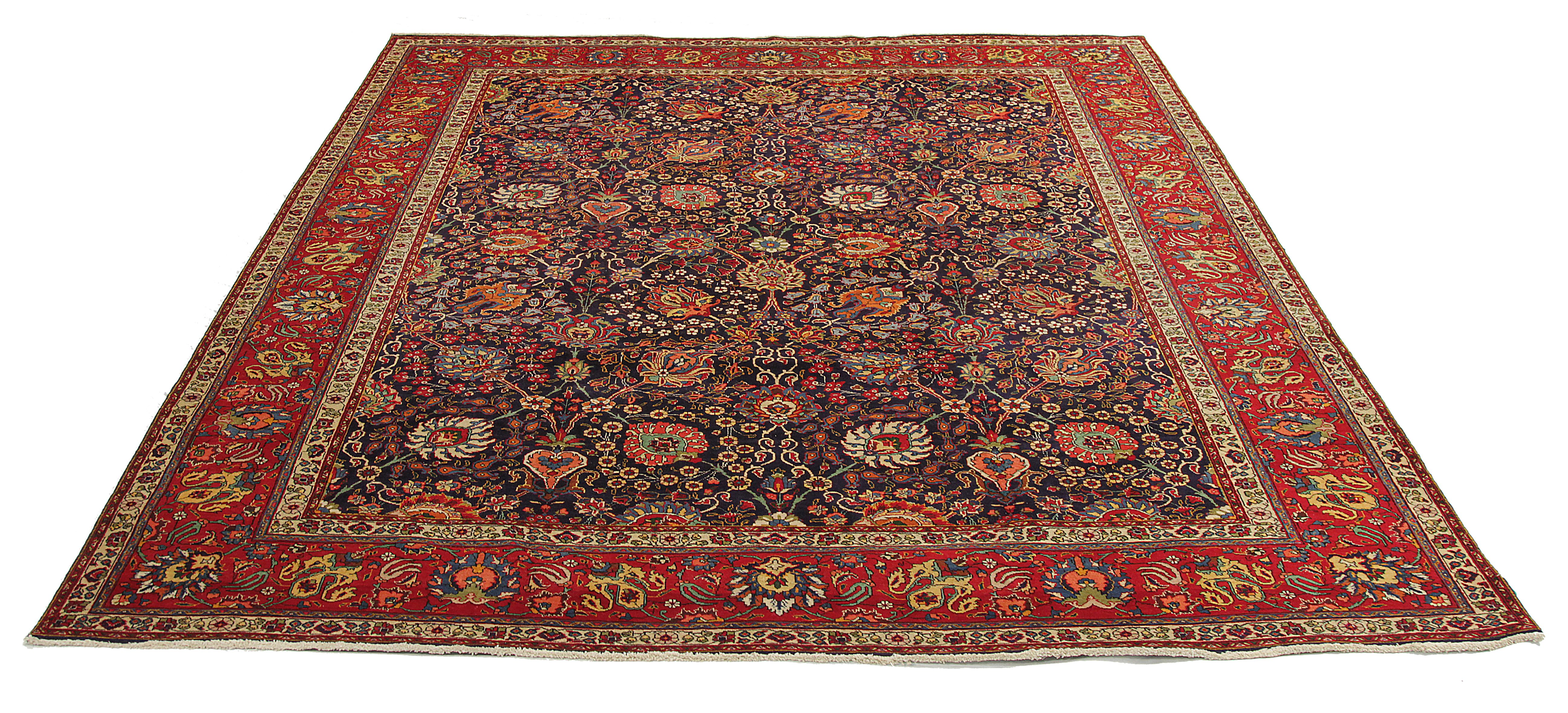 Thumbnail 8 for Antique Persian Tabriz Traditional Rug 70069