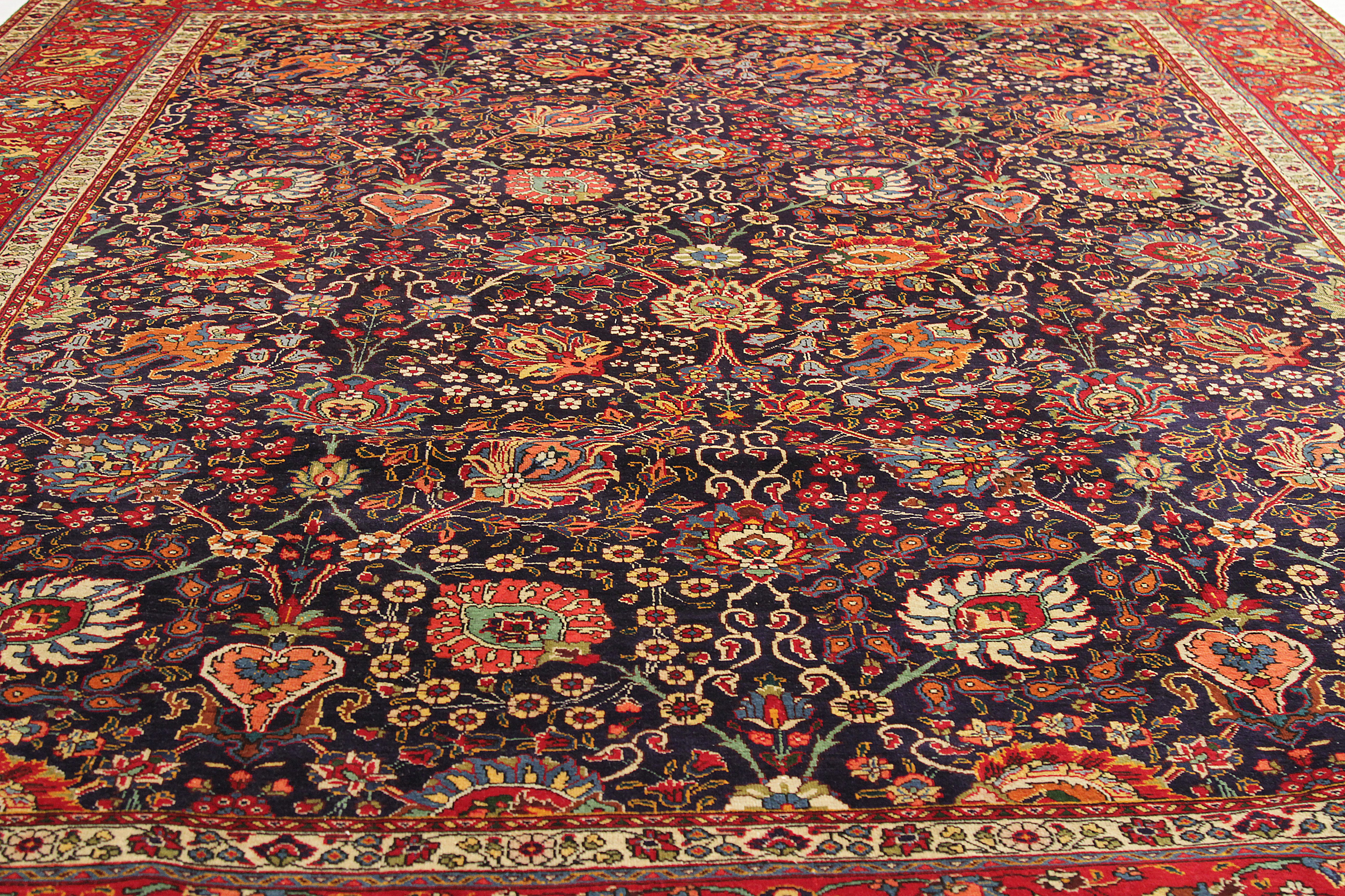 Thumbnail 6 for Antique Persian Tabriz Traditional Rug 70069