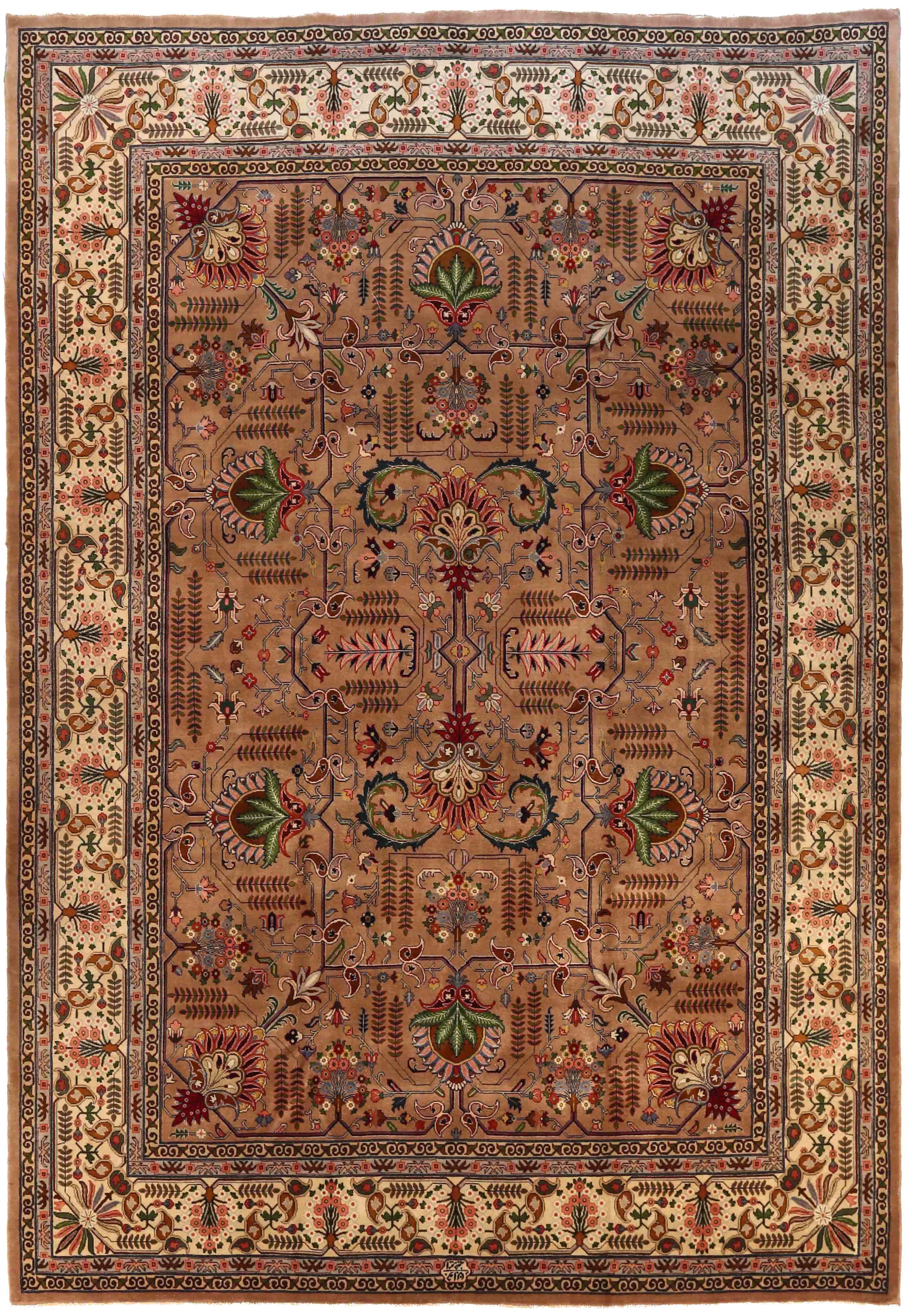 Thumbnail 4 for Antique Persian Tabriz Traditional Rug 70071