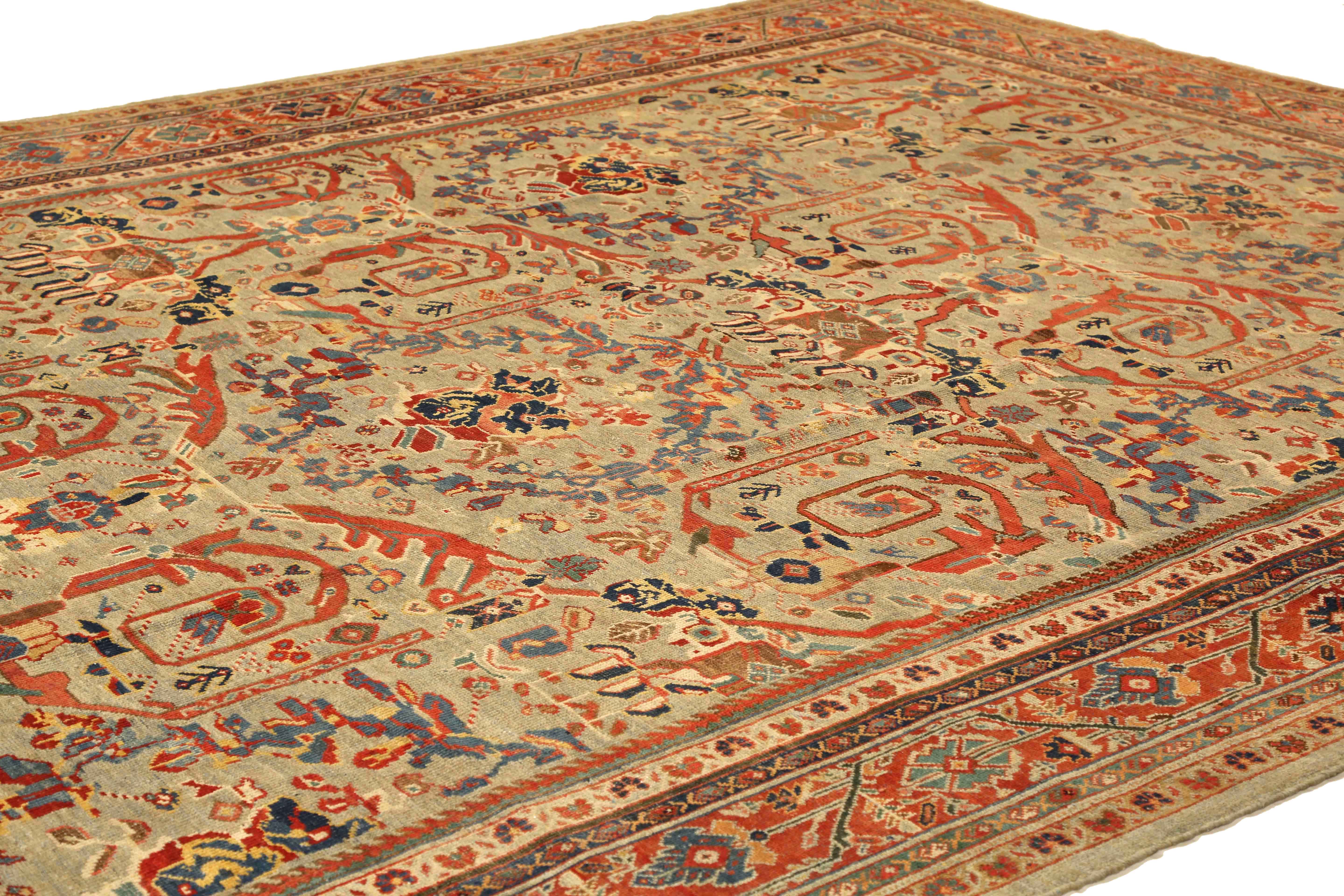 Thumbnail 3 for Antique Persian Sultanabad Traditional Rug 52624