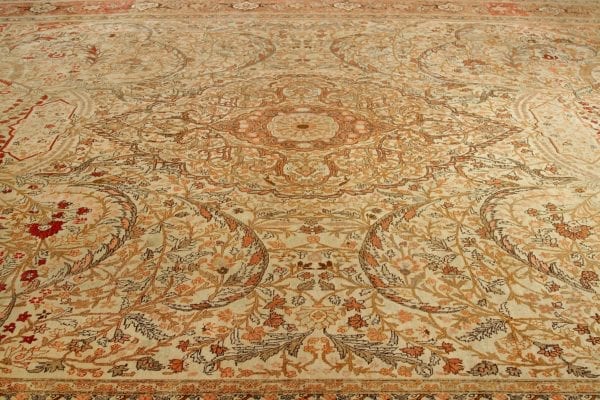 Thumbnail 3 for Antique Persian Tabriz Traditional Rug 92140