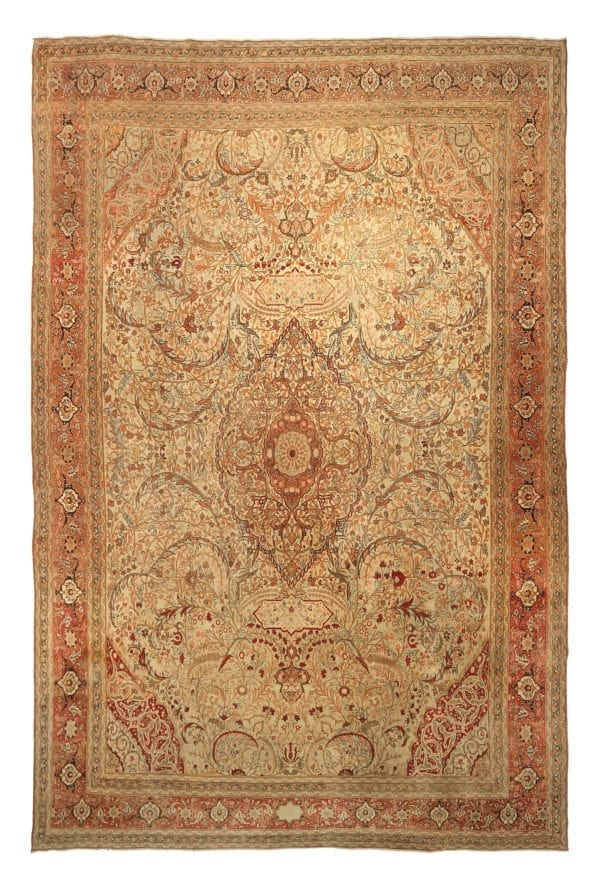 Thumbnail 2 for Antique Persian Tabriz Traditional Rug 92140