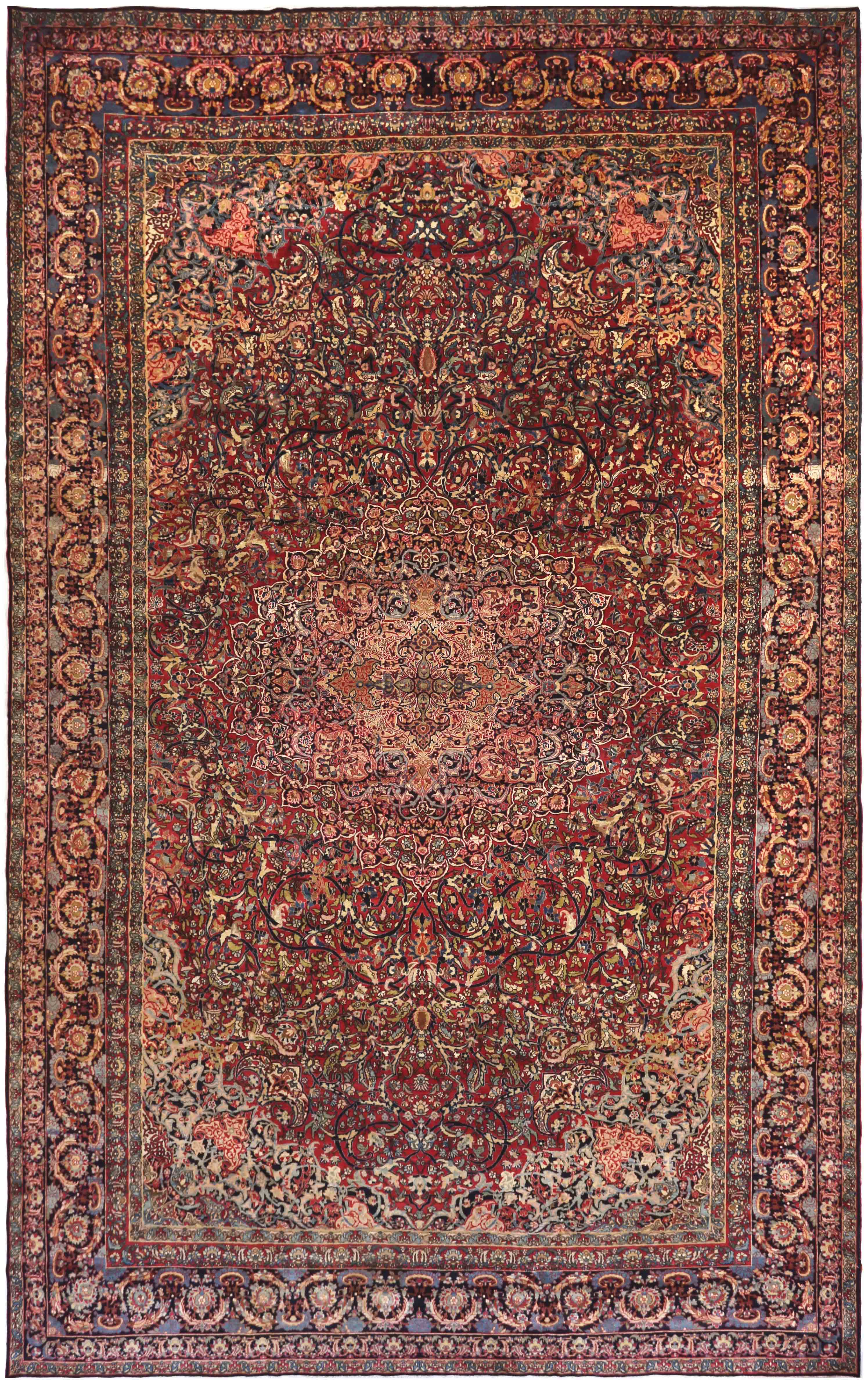 Thumbnail 3 for Antique Persian Isfahan Traditional Rug 88001