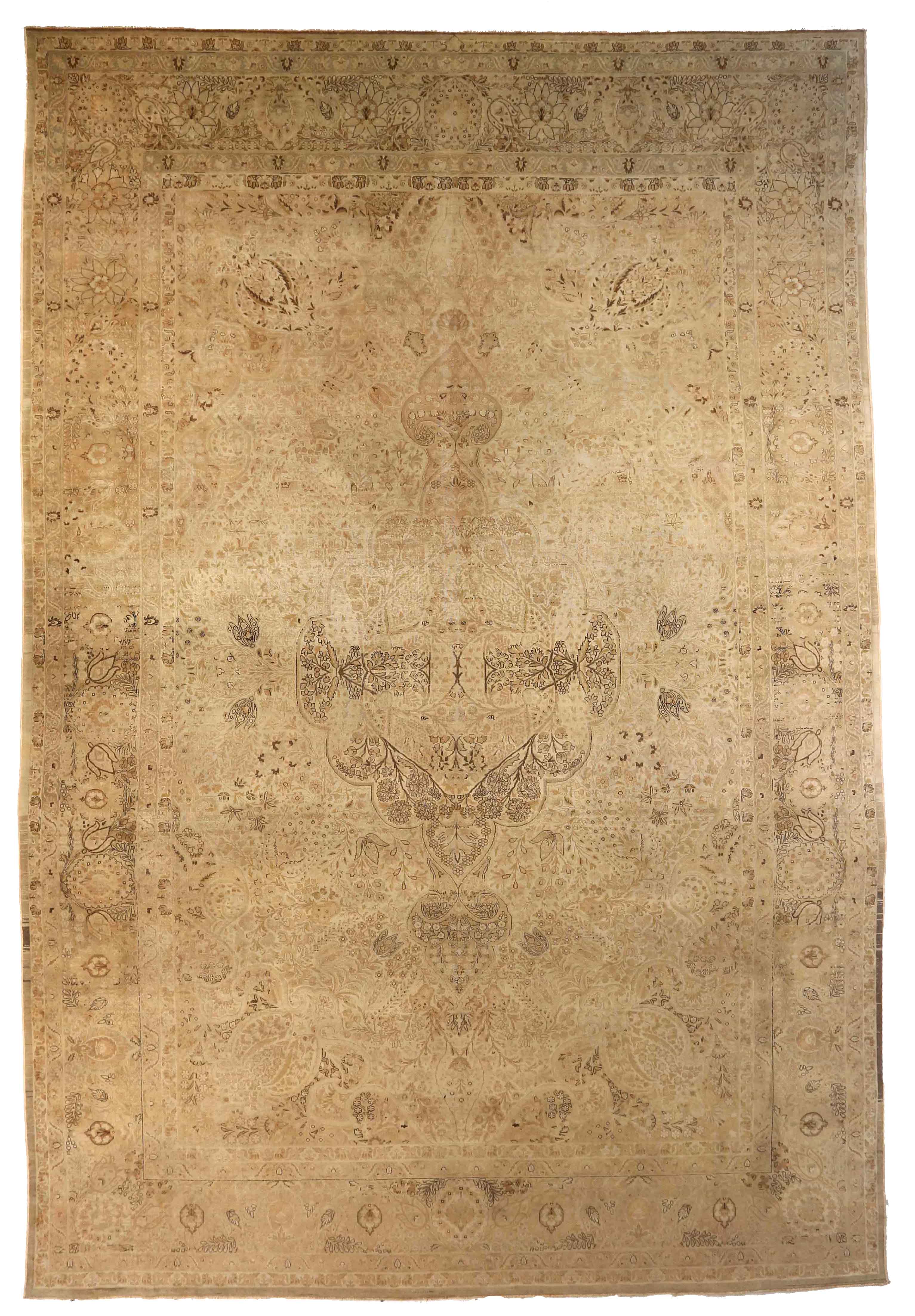 Thumbnail 12 for Antique Persian Tabriz Traditional Rug 76055