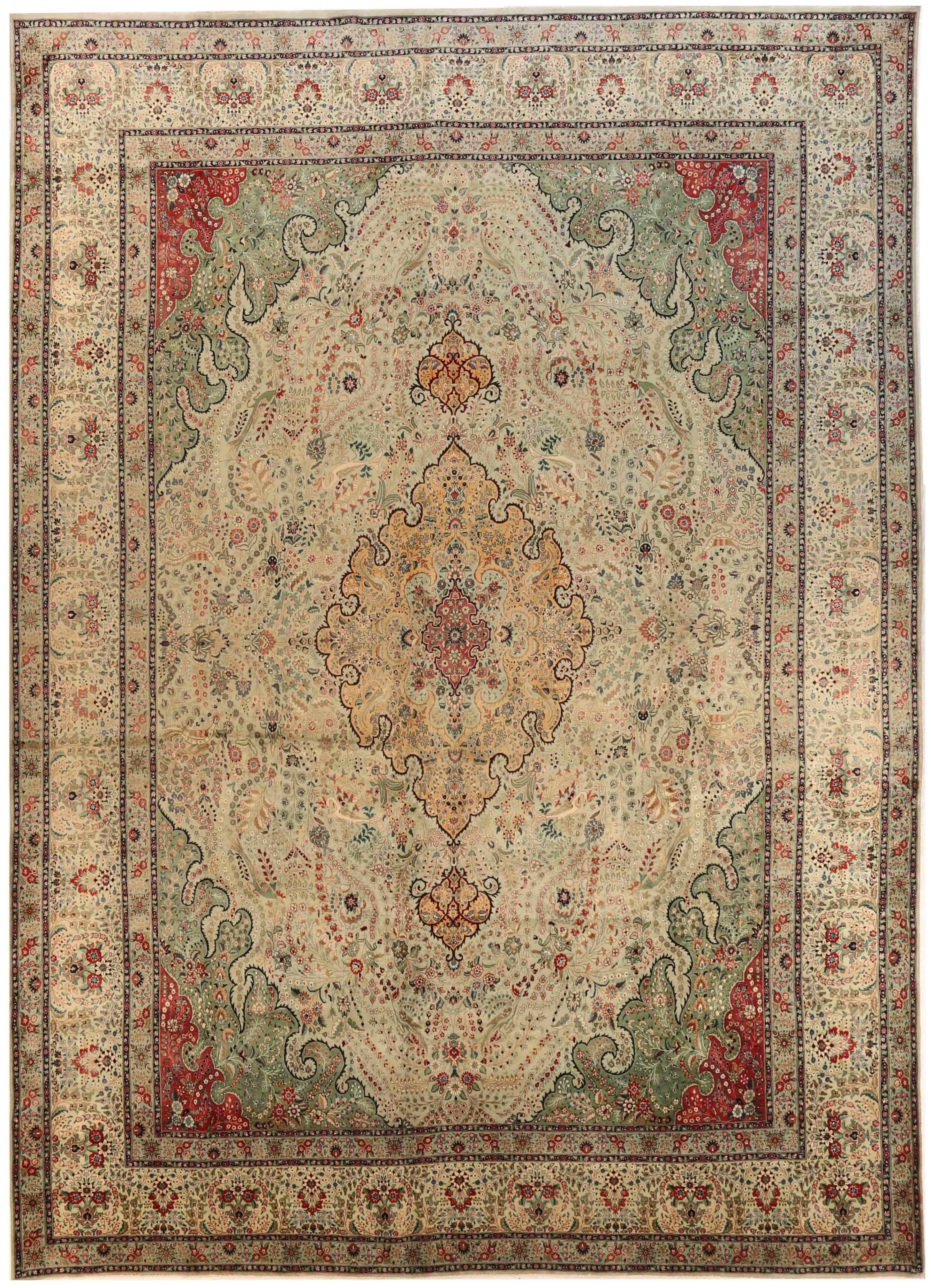 Thumbnail 3 for Antique Persian Tabriz Transitional Rug 70187
