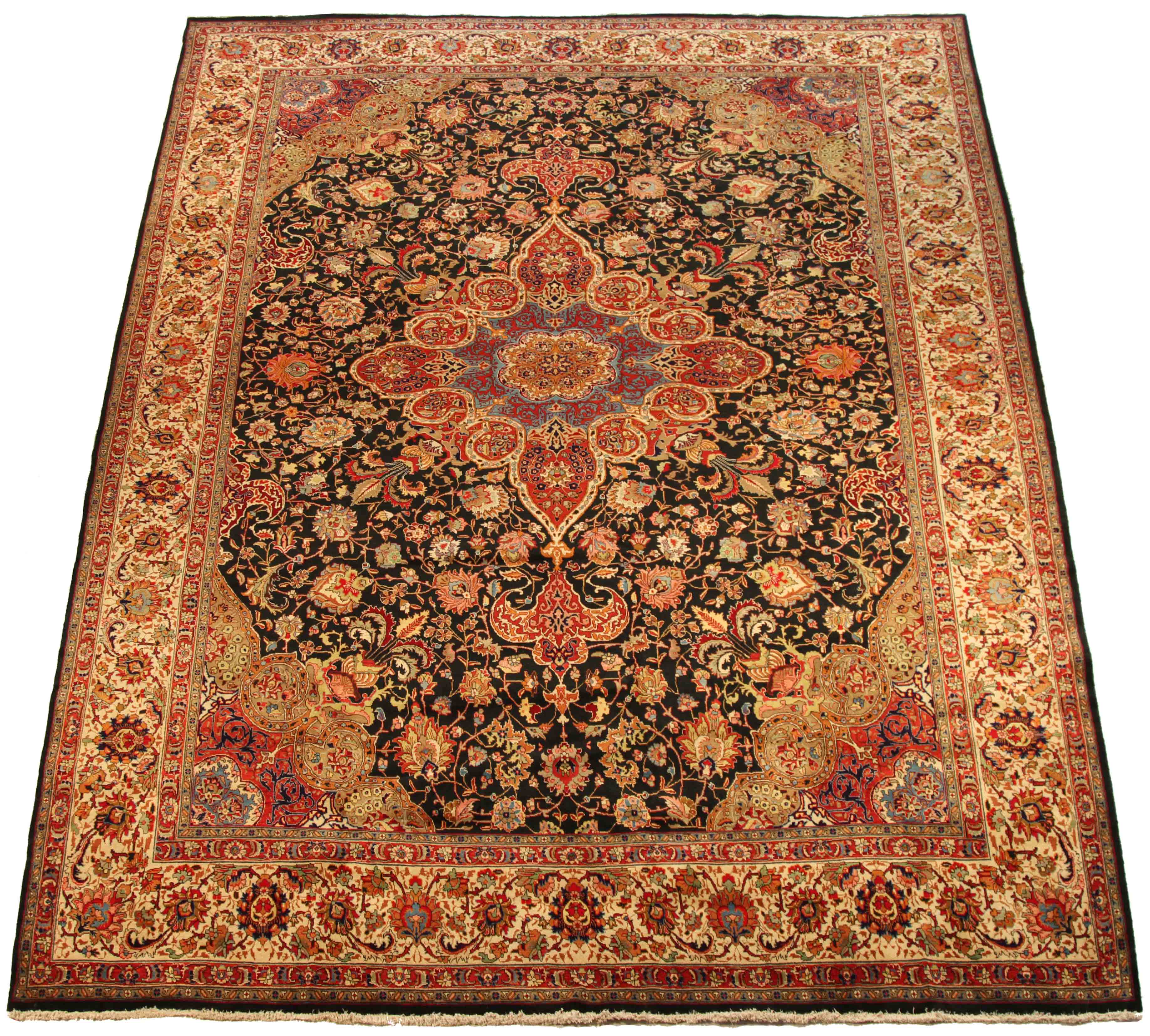 Thumbnail 5 for Antique Persian Tabriz Traditional Rug 70181