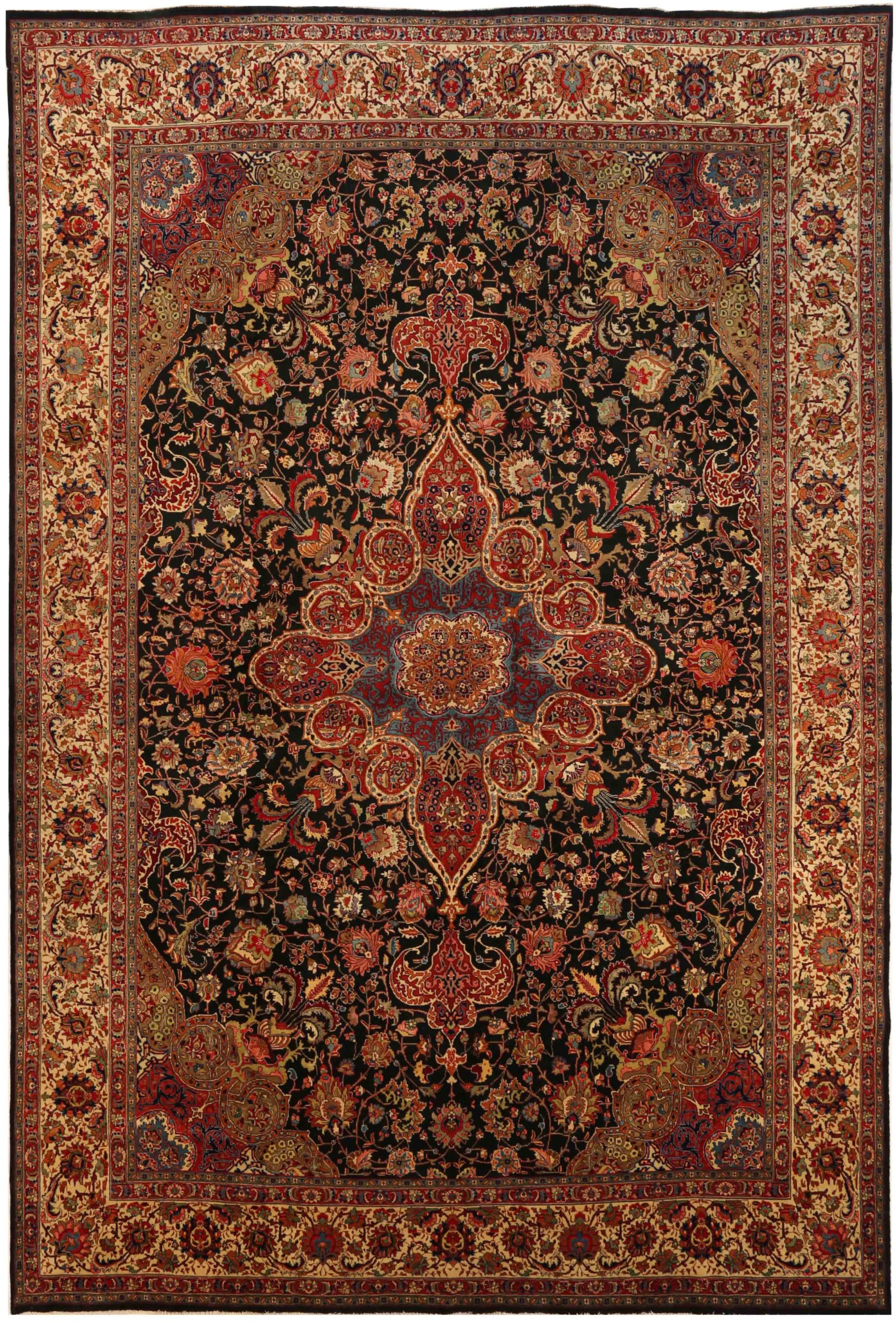 Thumbnail 2 for Antique Persian Tabriz Traditional Rug 70181