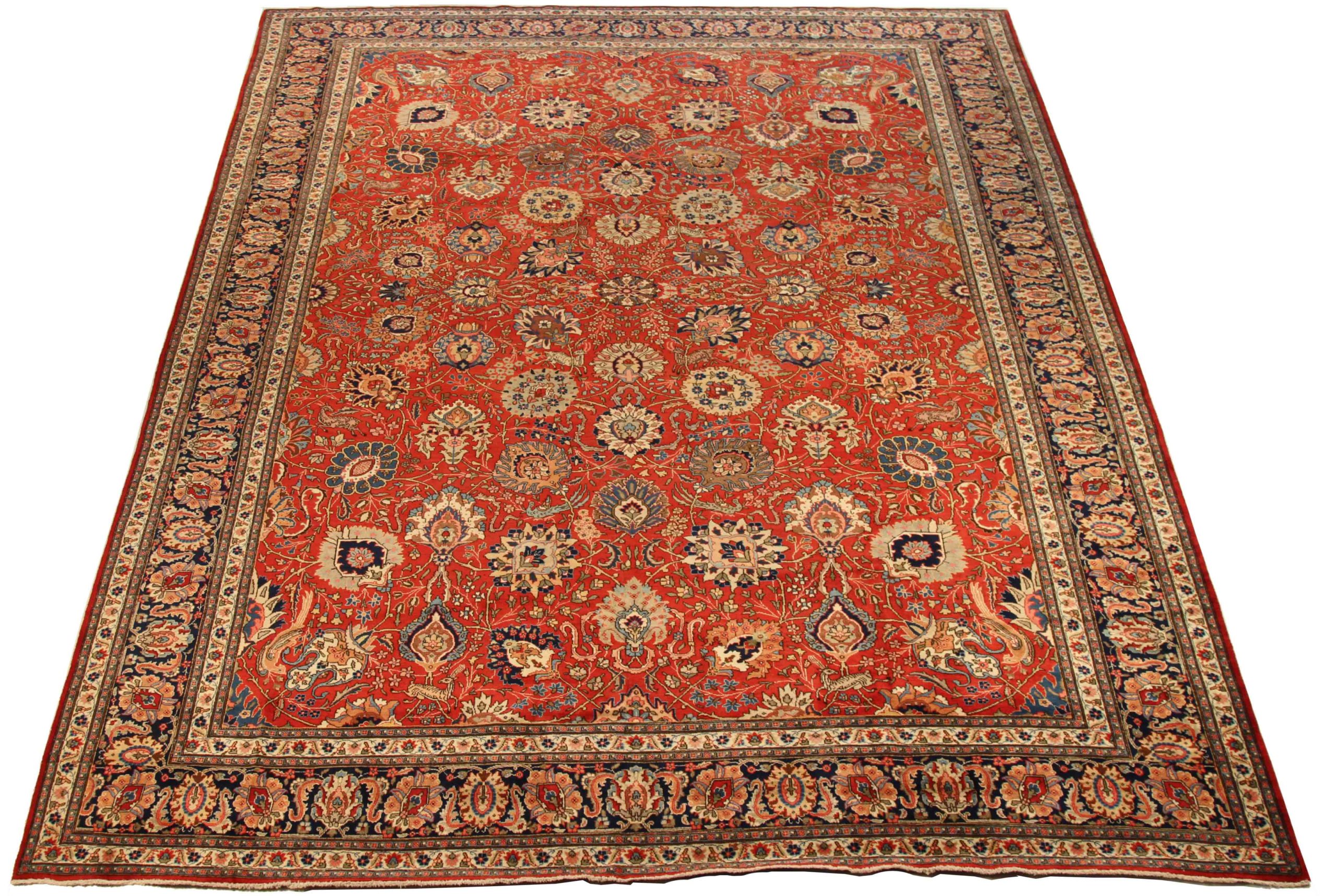 Thumbnail 5 for Antique Persian Tabriz Traditional Rug 70183