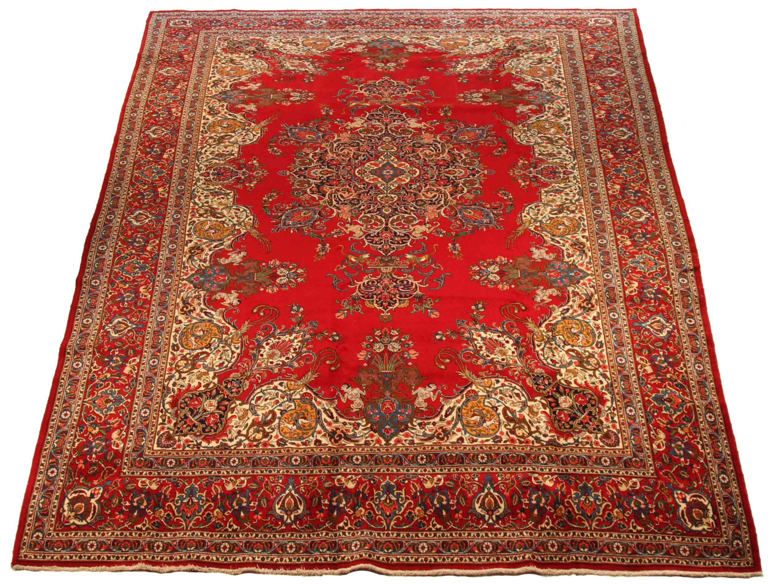 Thumbnail 4 for Antique Persian Tabriz Traditional Rug 70203