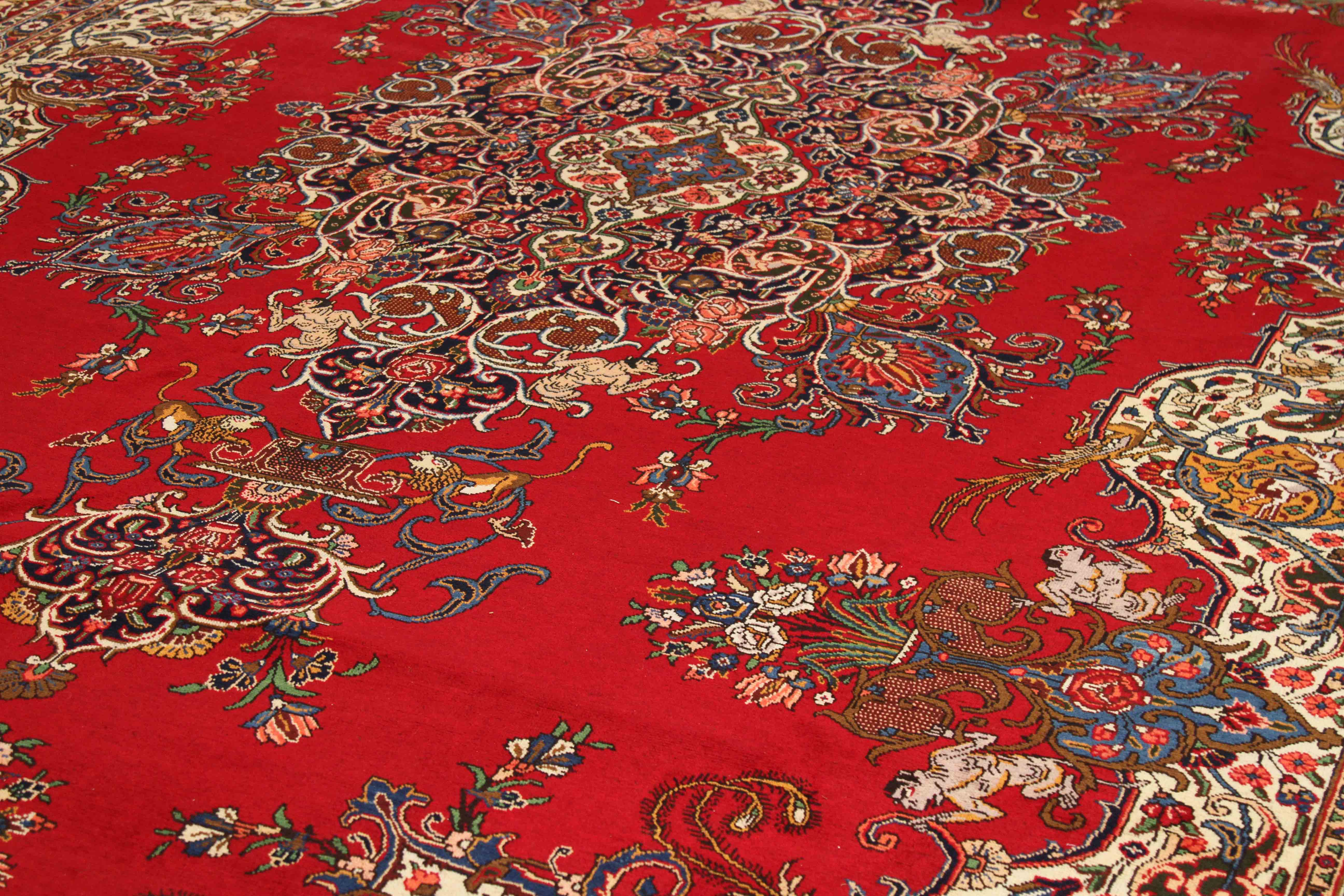 Thumbnail 5 for Antique Persian Tabriz Traditional Rug 70203