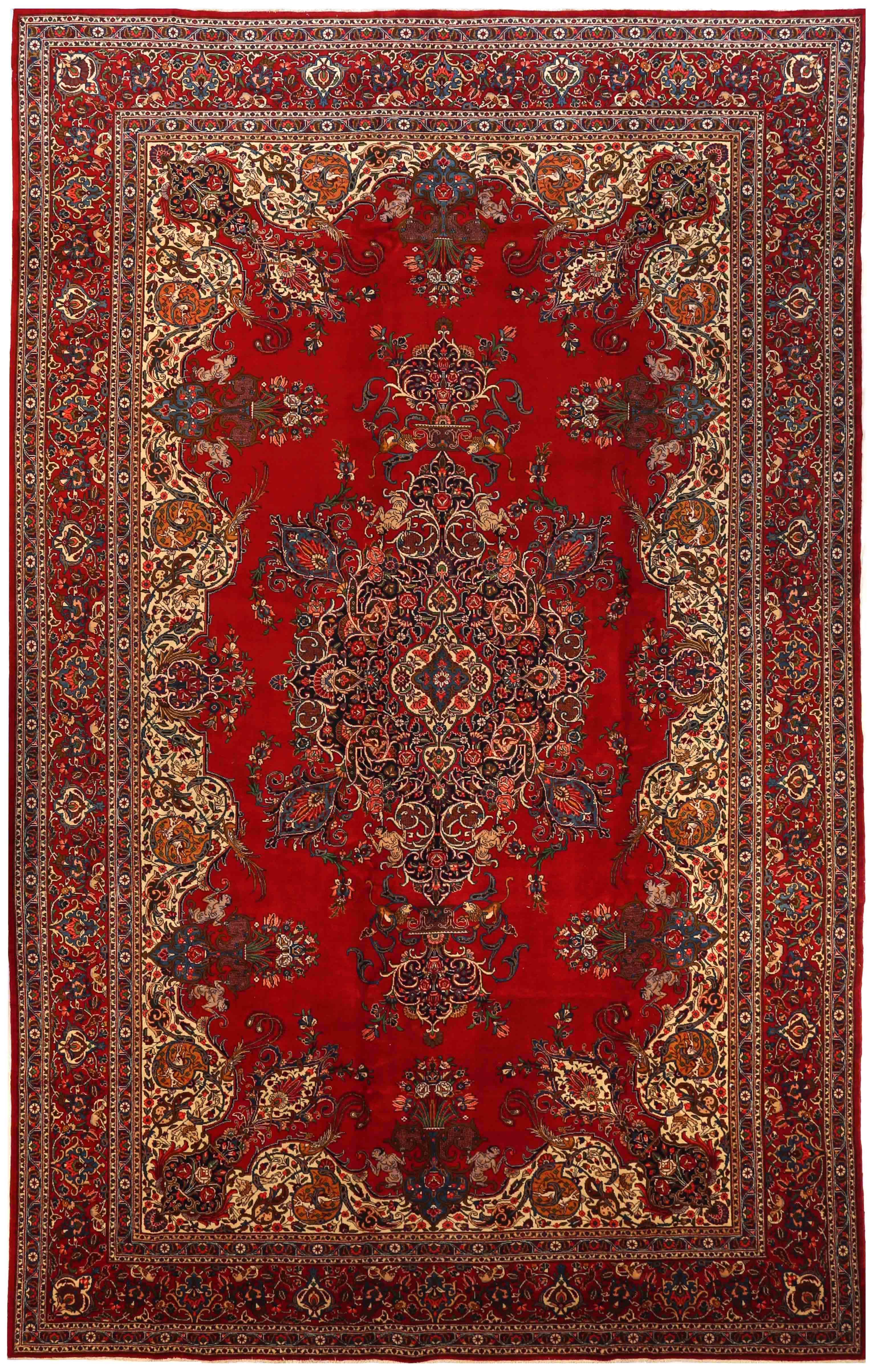 Thumbnail 2 for Antique Persian Tabriz Traditional Rug 70203
