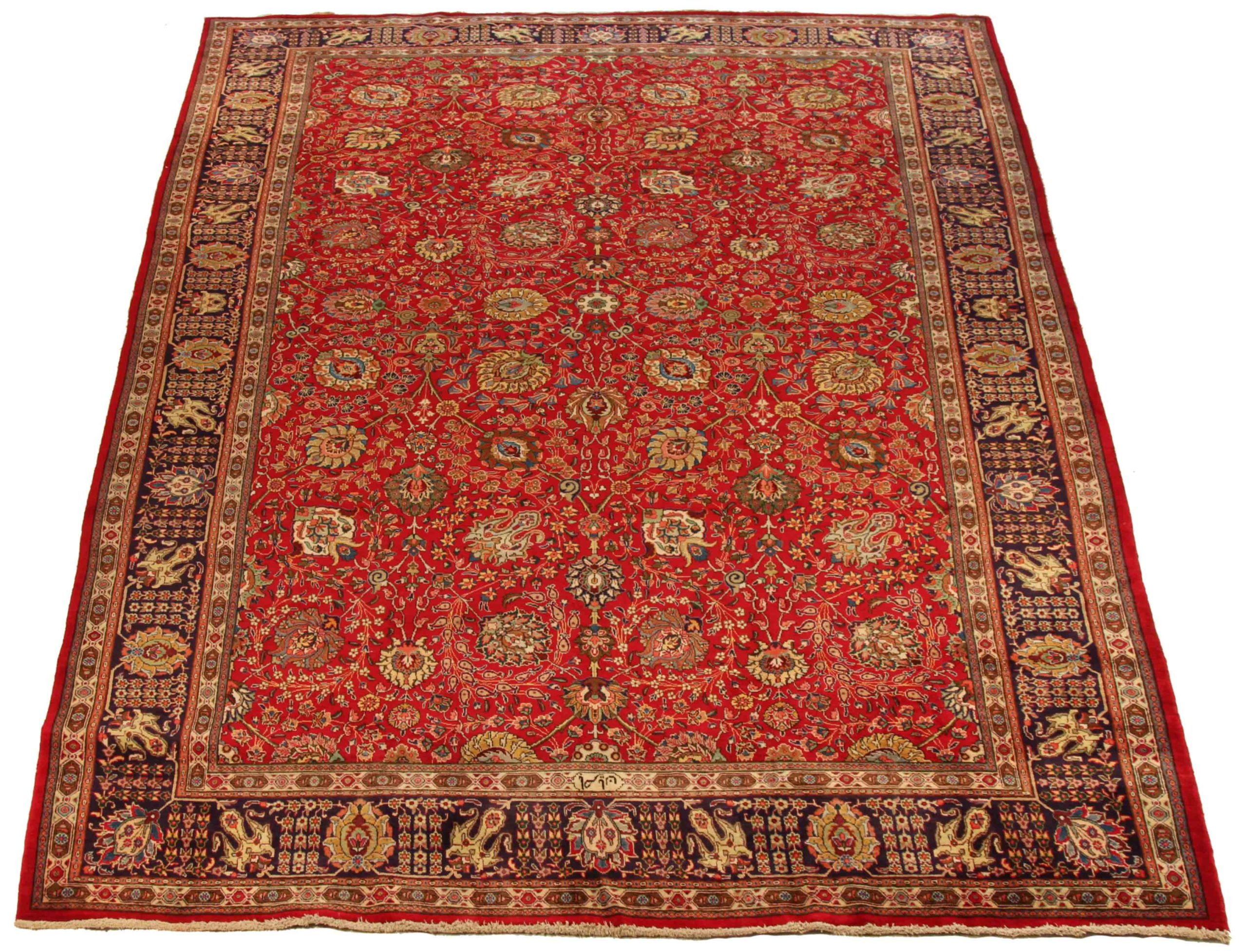 Thumbnail 3 for Antique Persian Tabriz Traditional Rug 70205