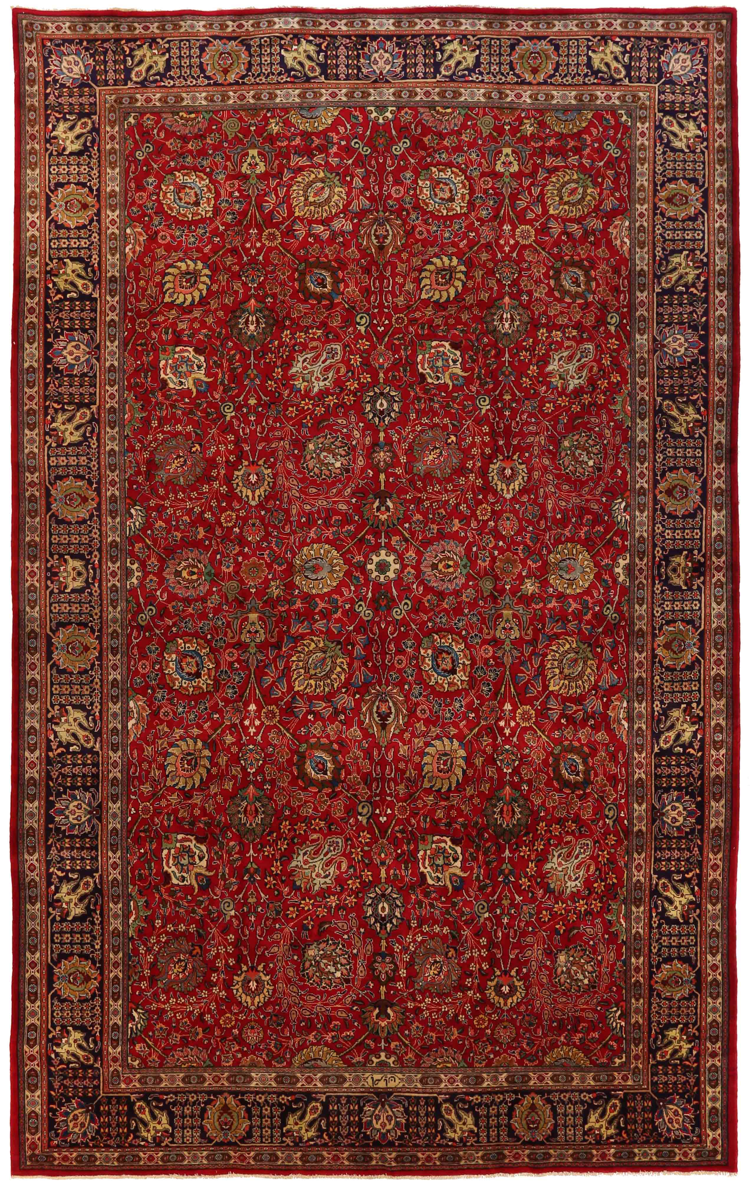 Thumbnail 4 for Antique Persian Tabriz Traditional Rug 70205