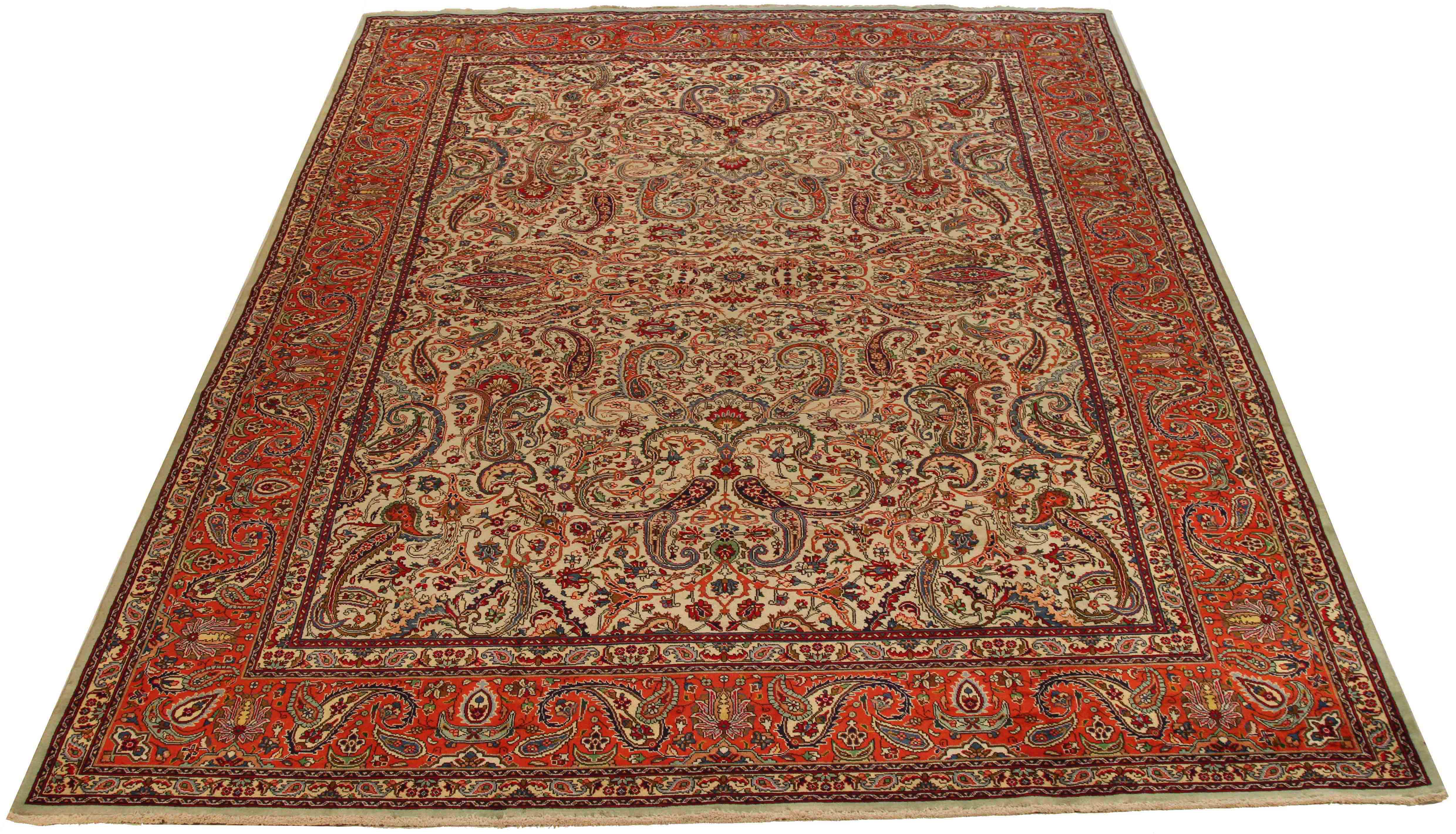 Thumbnail 4 for Antique Persian Tabriz Traditional Rug 70206