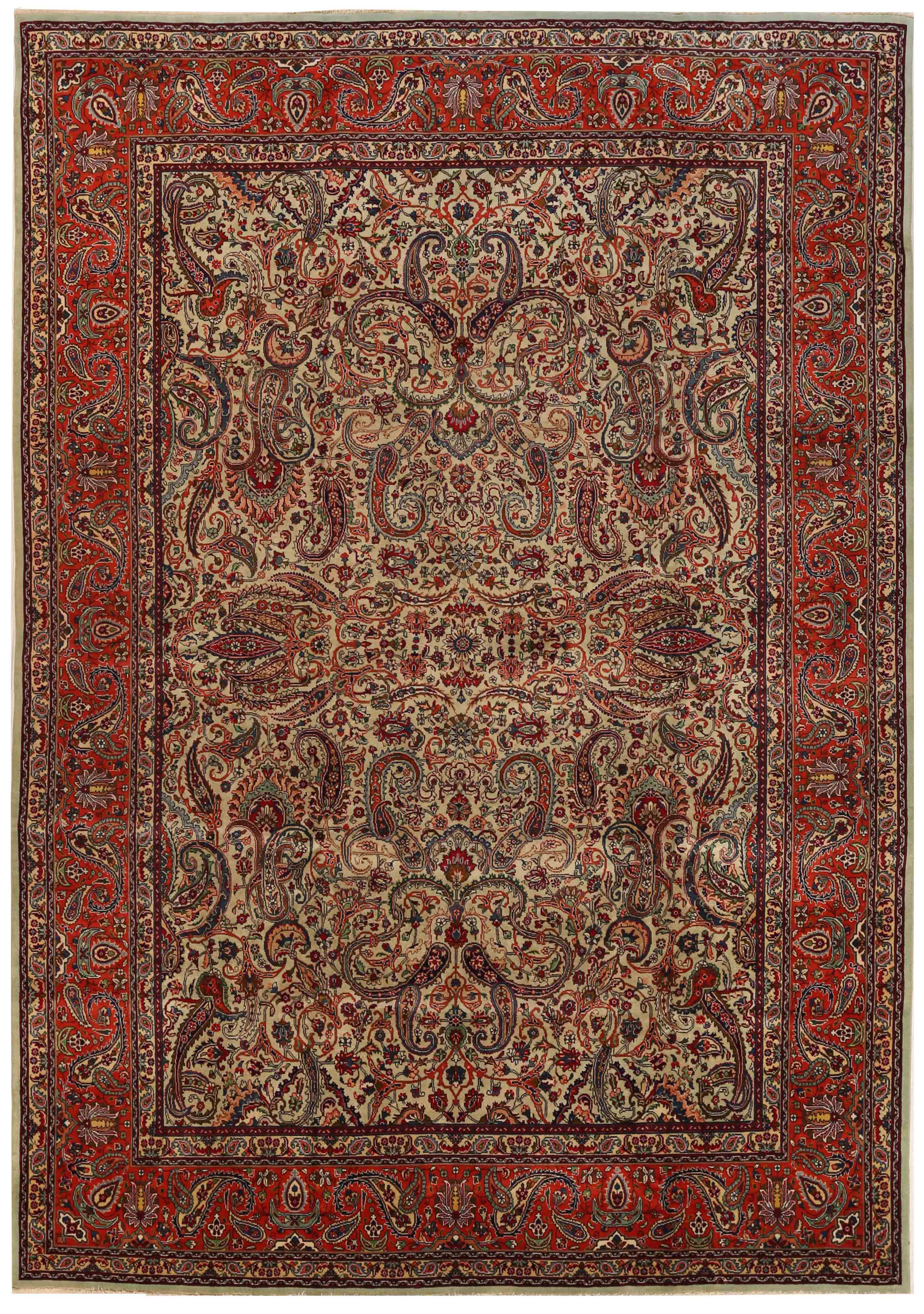 Thumbnail 3 for Antique Persian Tabriz Traditional Rug 70206