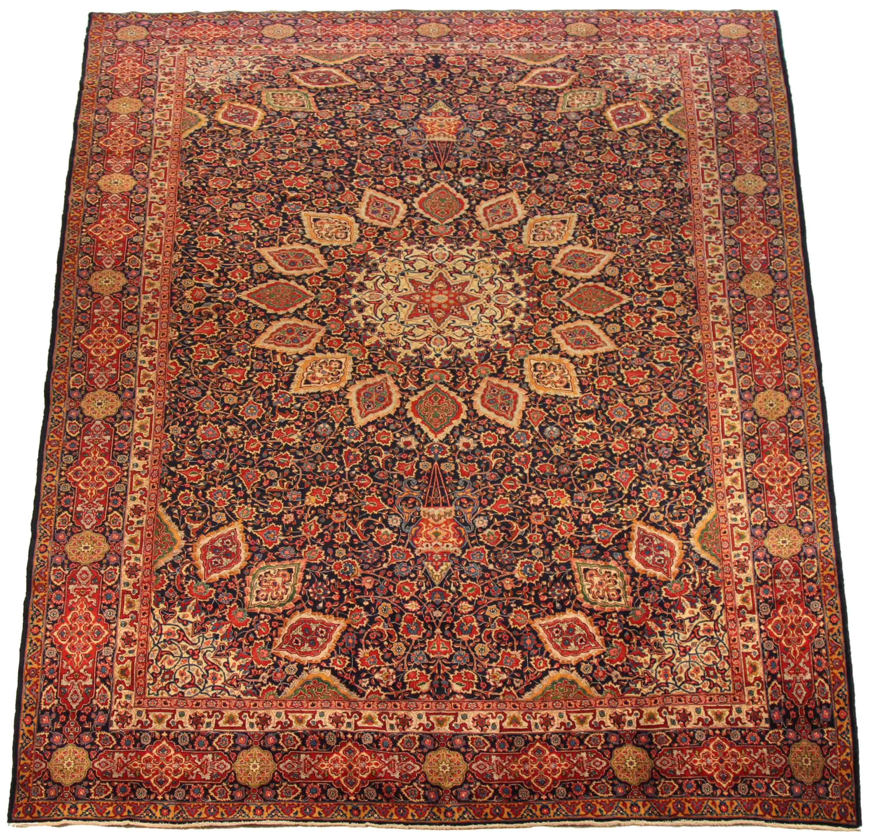 Thumbnail 5 for Antique Persian Tabriz Traditional Rug 70198