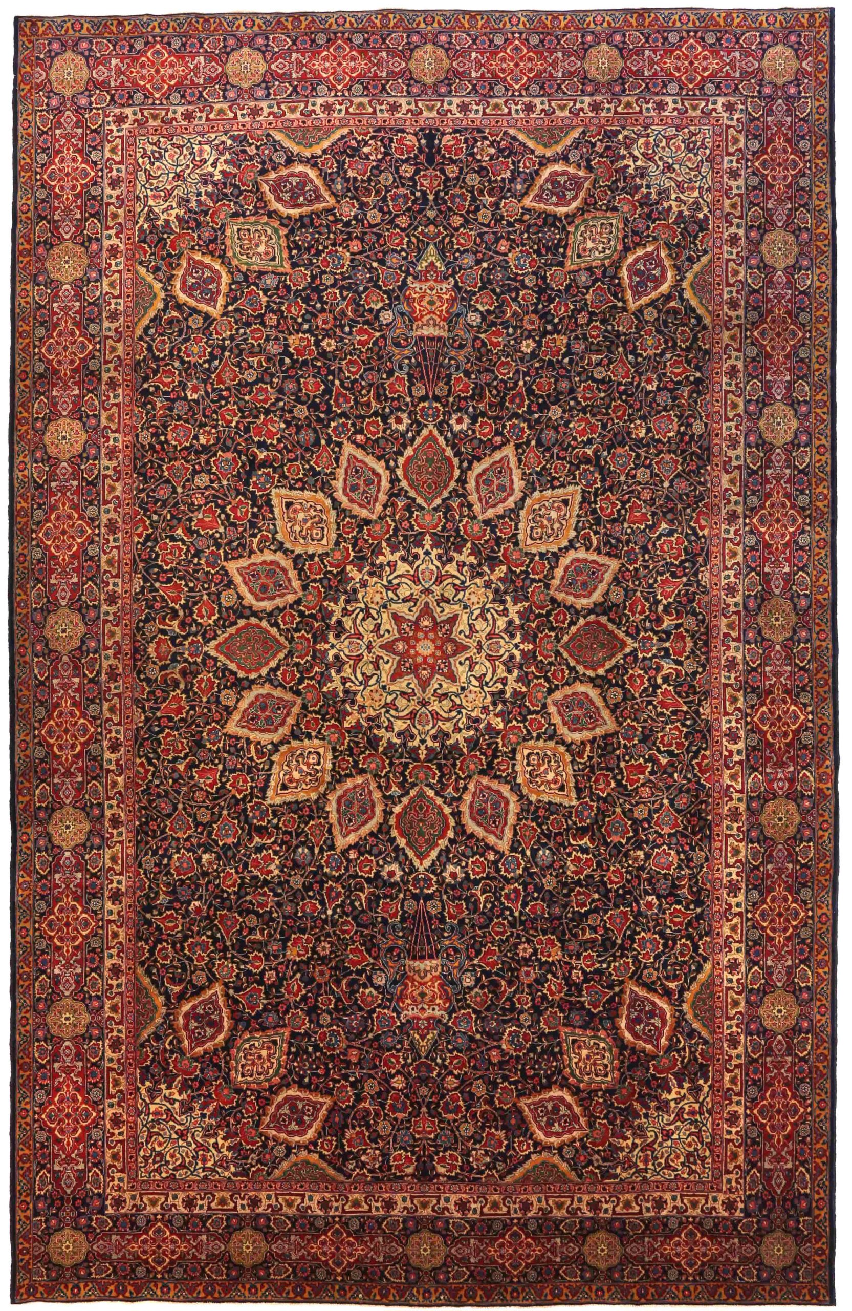 Thumbnail 2 for Antique Persian Tabriz Traditional Rug 70198