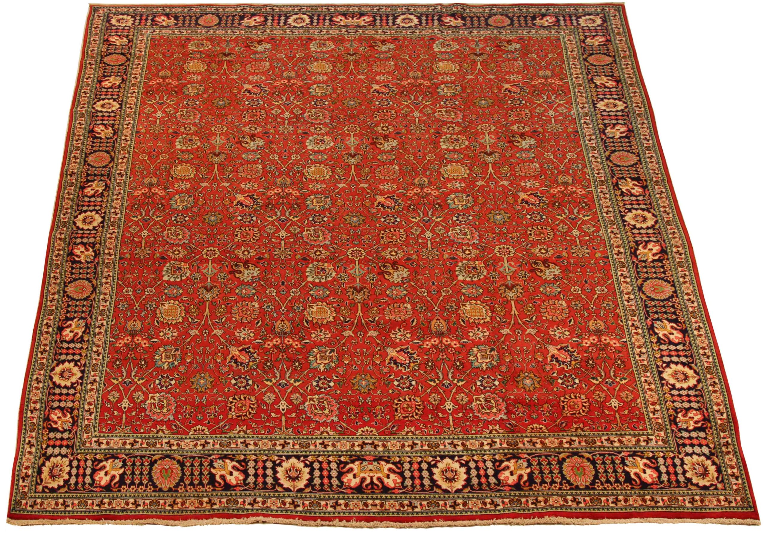 Thumbnail 4 for Antique Persian Tabriz Traditional Rug 70193