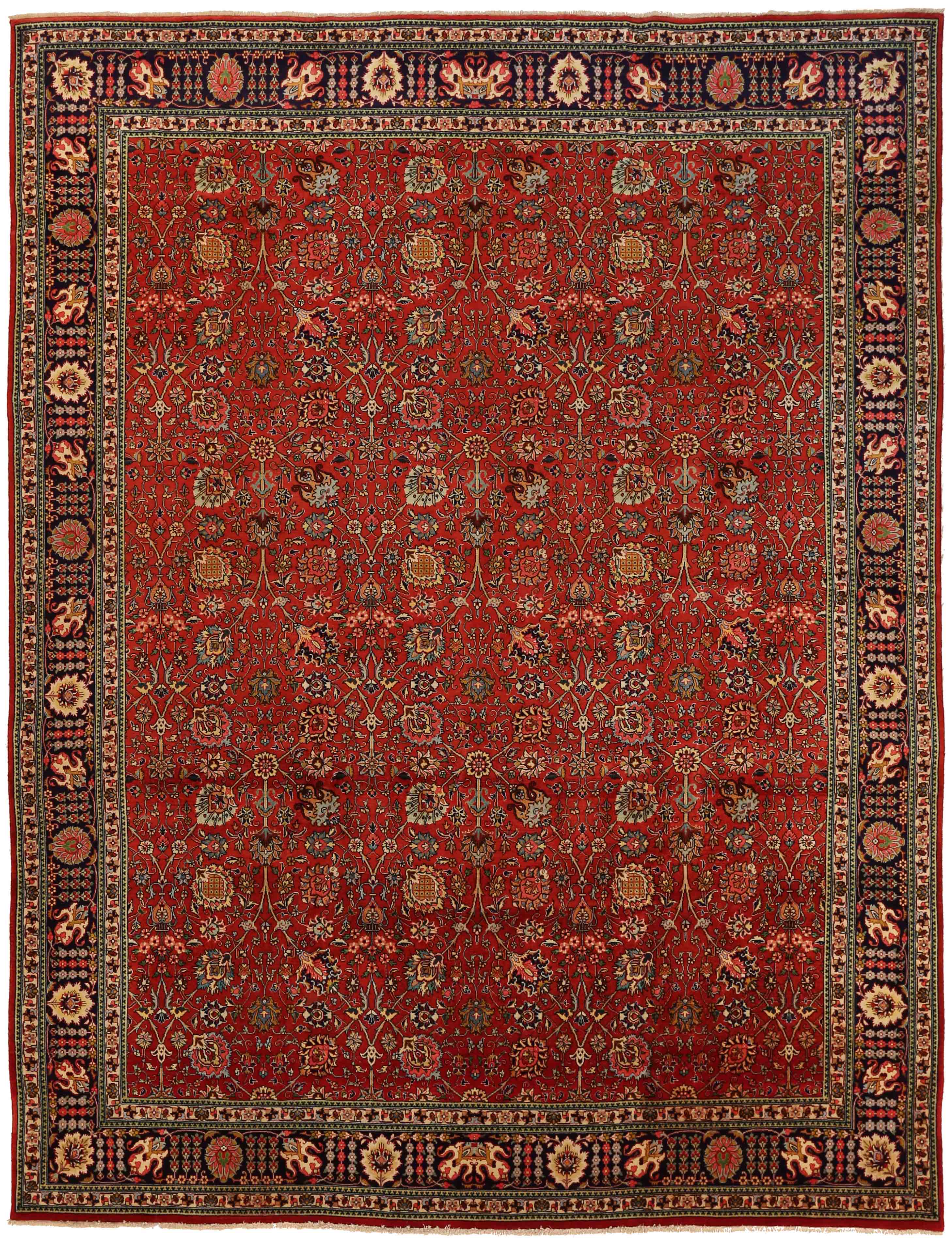 Thumbnail 3 for Antique Persian Tabriz Traditional Rug 70193
