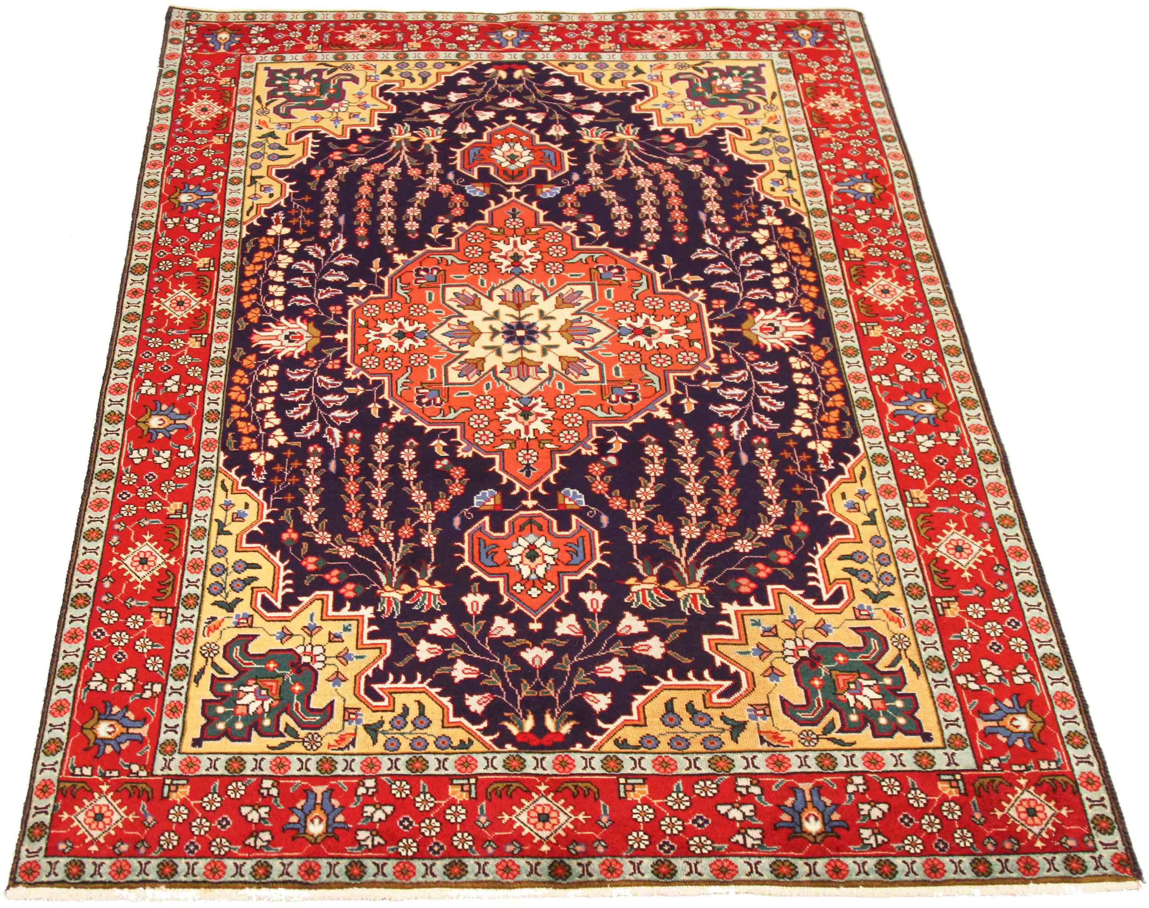 Thumbnail 8 for Antique Persian Tabriz Traditional Rug 70276