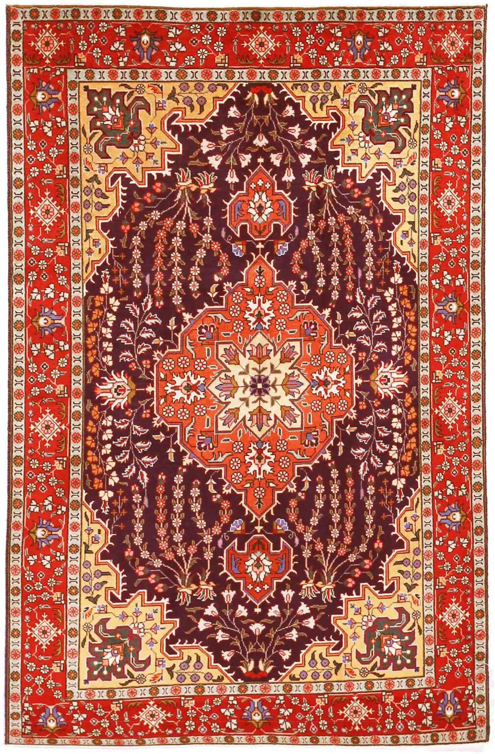 Thumbnail 12 for Antique Persian Tabriz Traditional Rug 70276