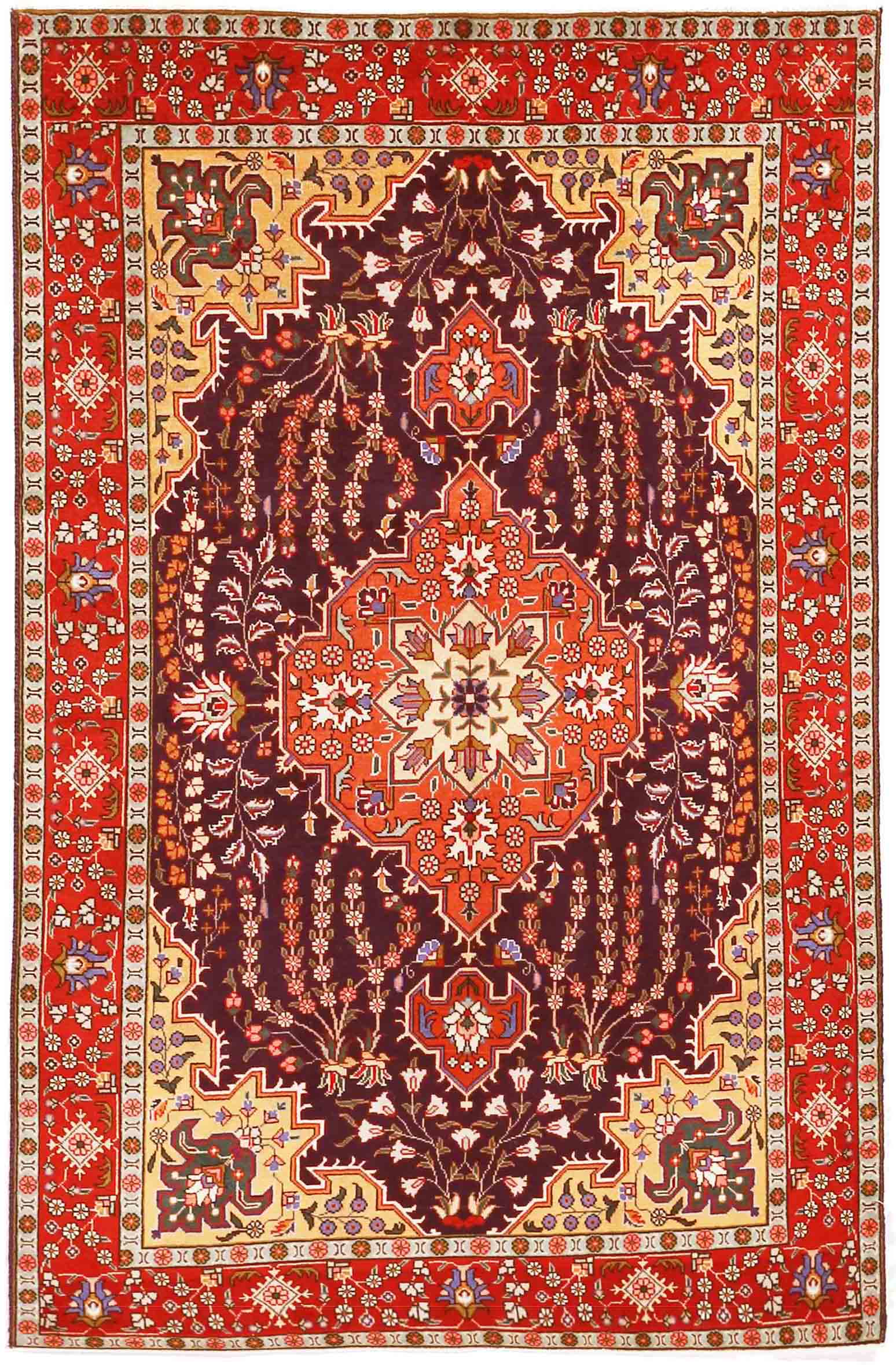 Thumbnail 14 for Antique Persian Tabriz Traditional Rug 70276