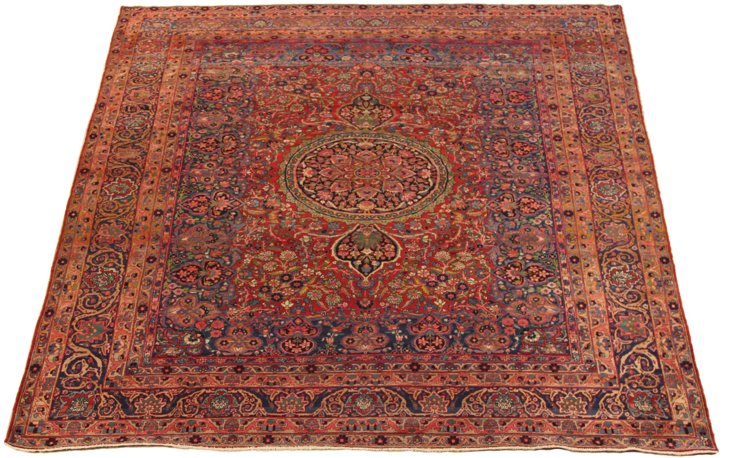 Thumbnail 5 for Antique Persian Yazd Traditional Rug 70269