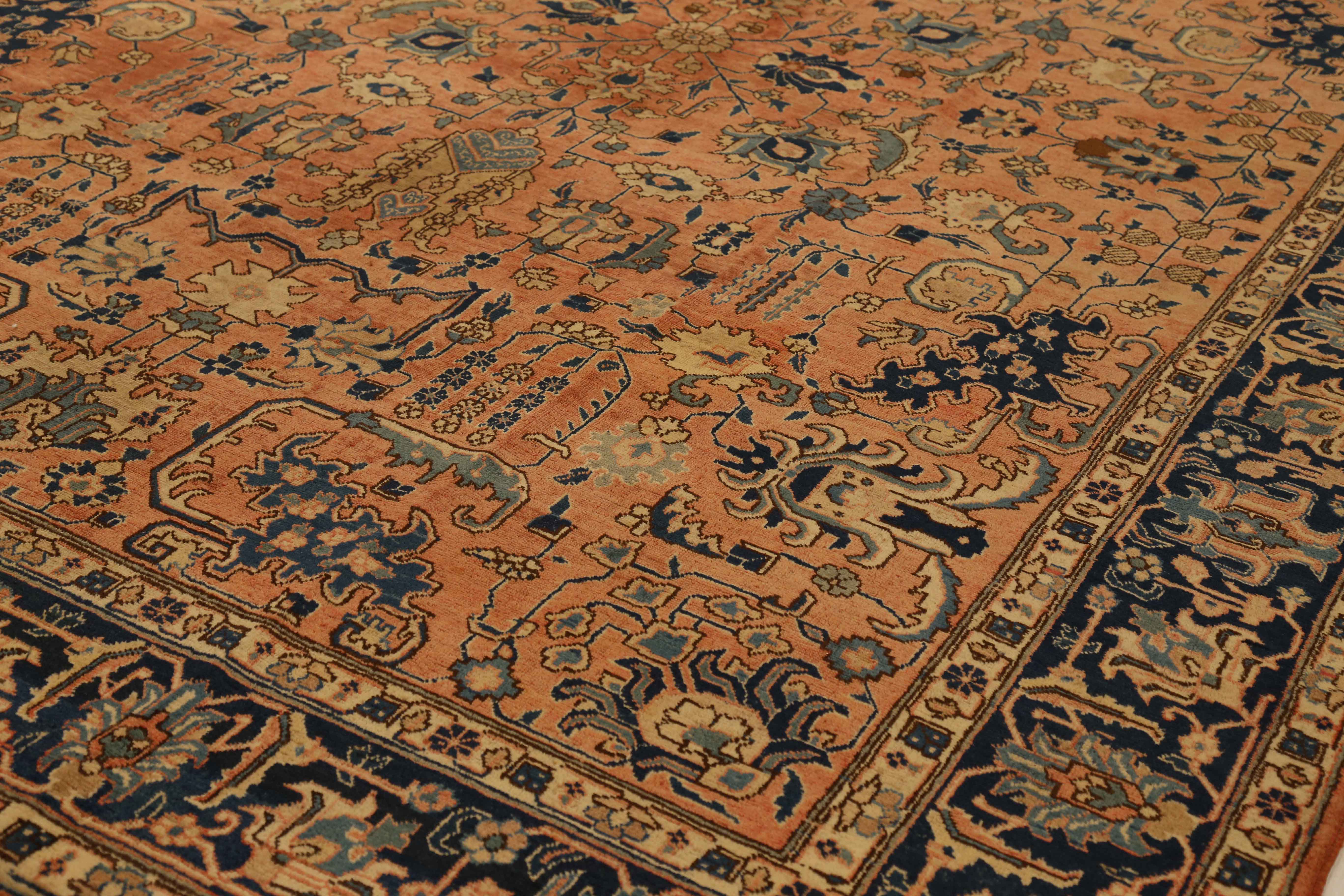 Thumbnail 3 for Vintage Persian Tabriz Traditional Rug 10363
