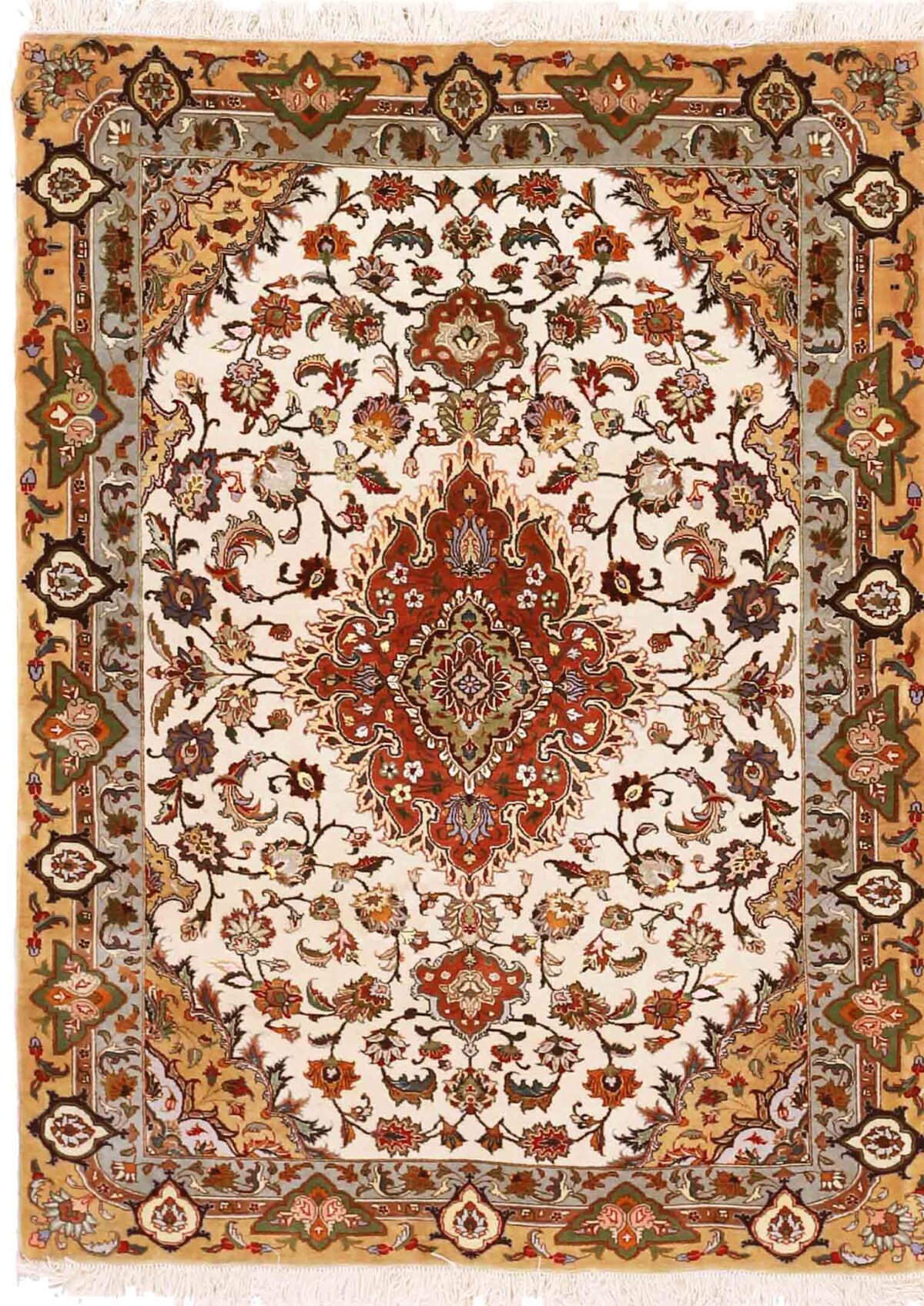Thumbnail 12 for Antique Persian Tabriz Traditional Rug 70277