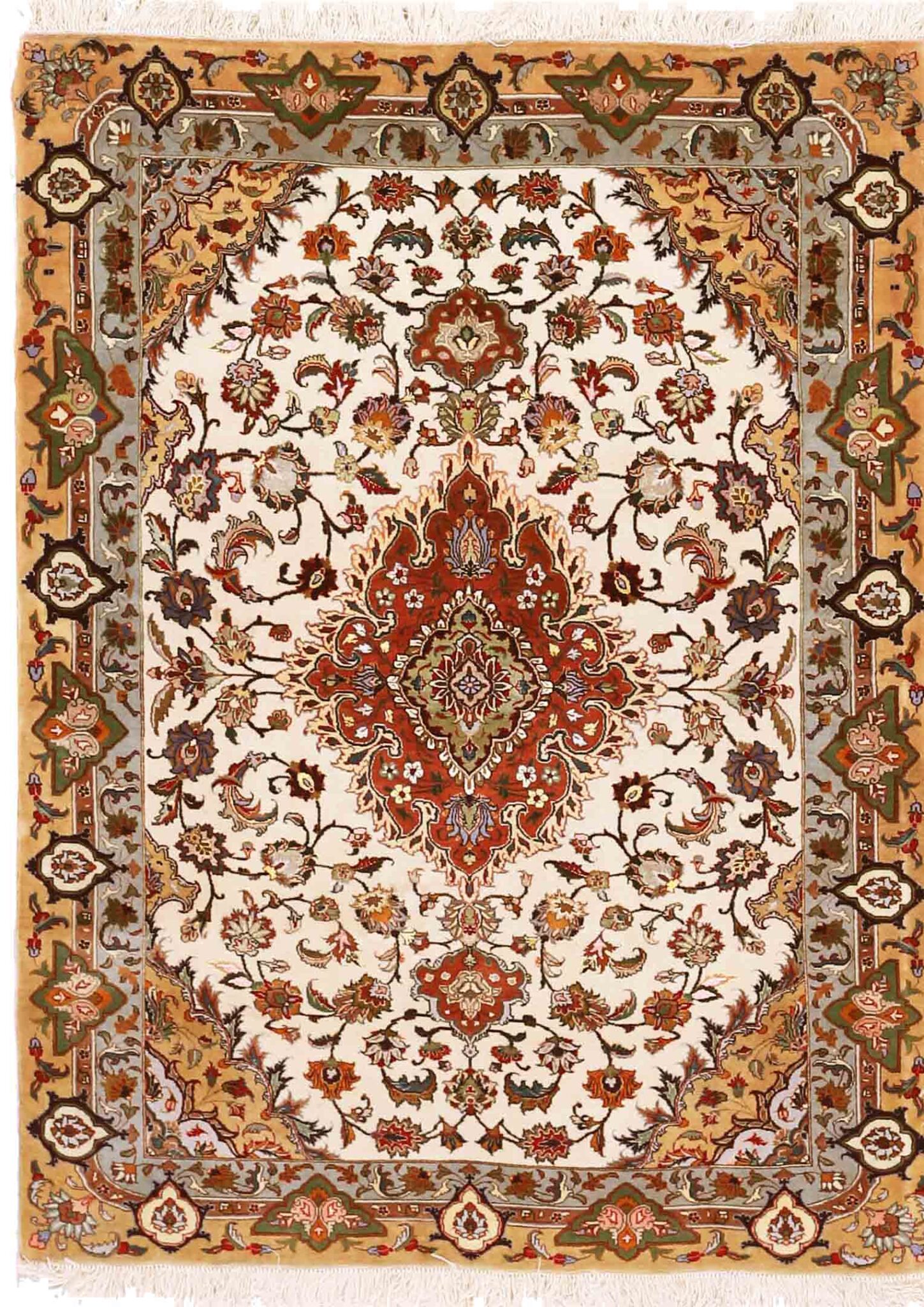 Thumbnail 7 for Antique Persian Tabriz Traditional Rug 70277