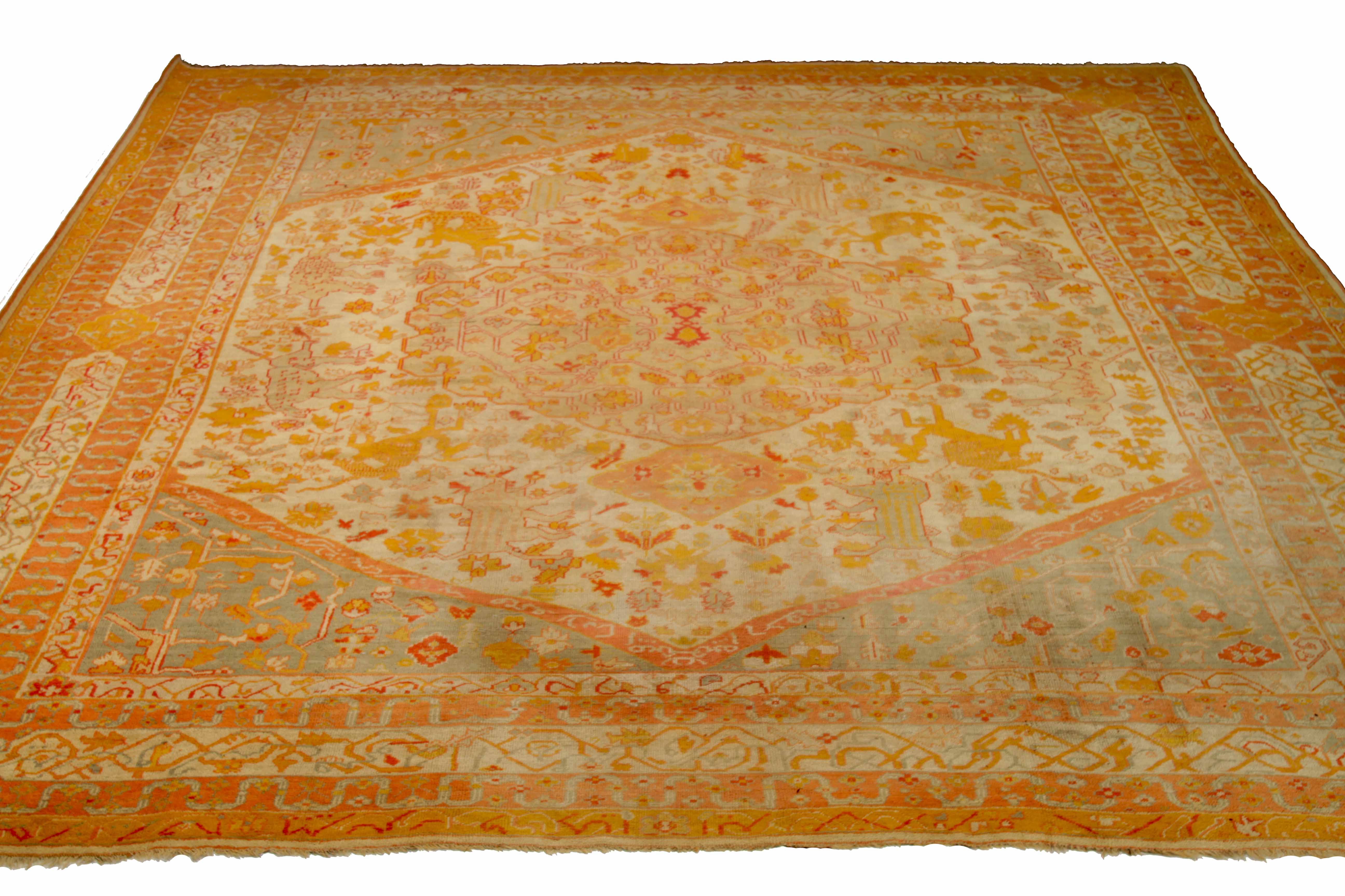 Thumbnail 6 for Antique Turkey Oushak Tribal Rug 91966