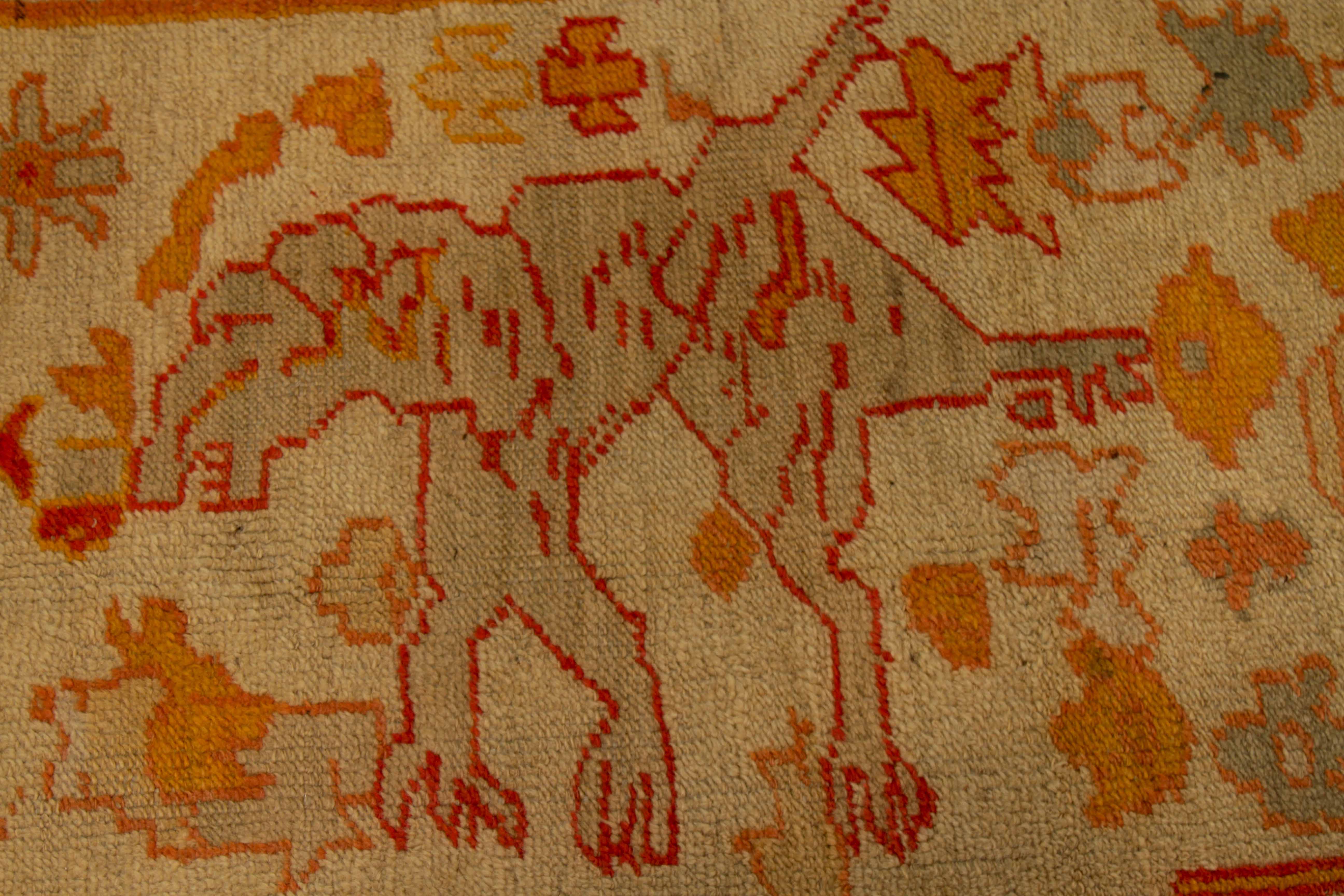 Thumbnail 4 for Antique Turkey Oushak Tribal Rug 91966