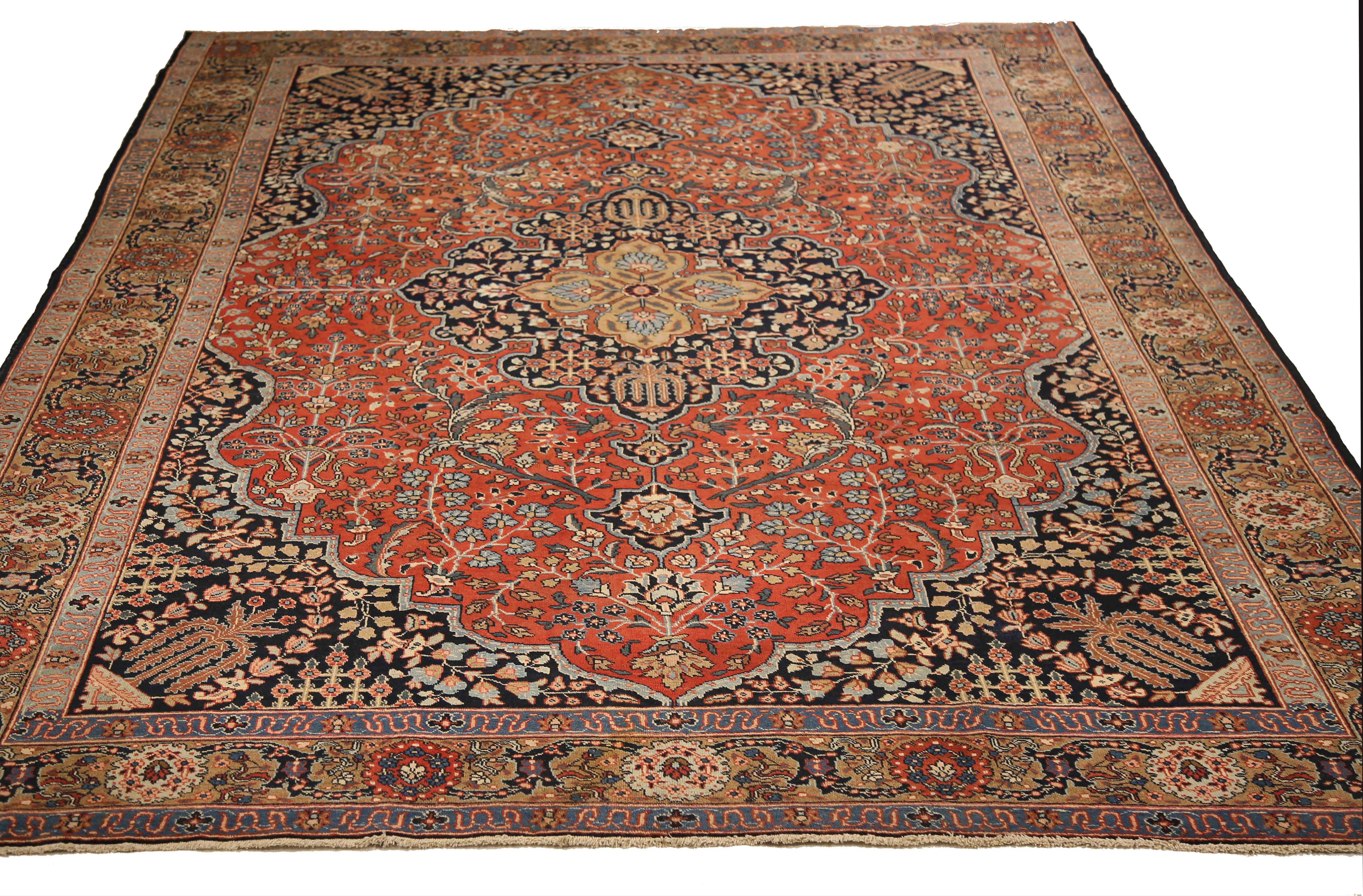 Thumbnail 9 for Vintage Persian Tabriz Traditional Rug 10374