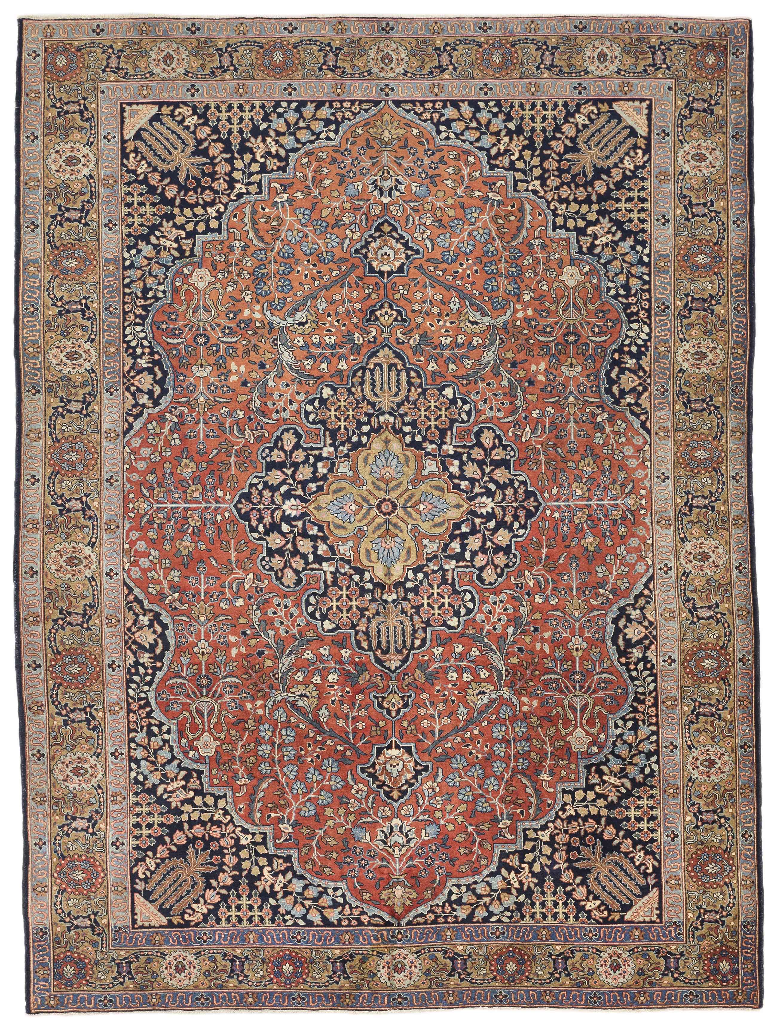 Thumbnail 8 for Vintage Persian Tabriz Traditional Rug 10374