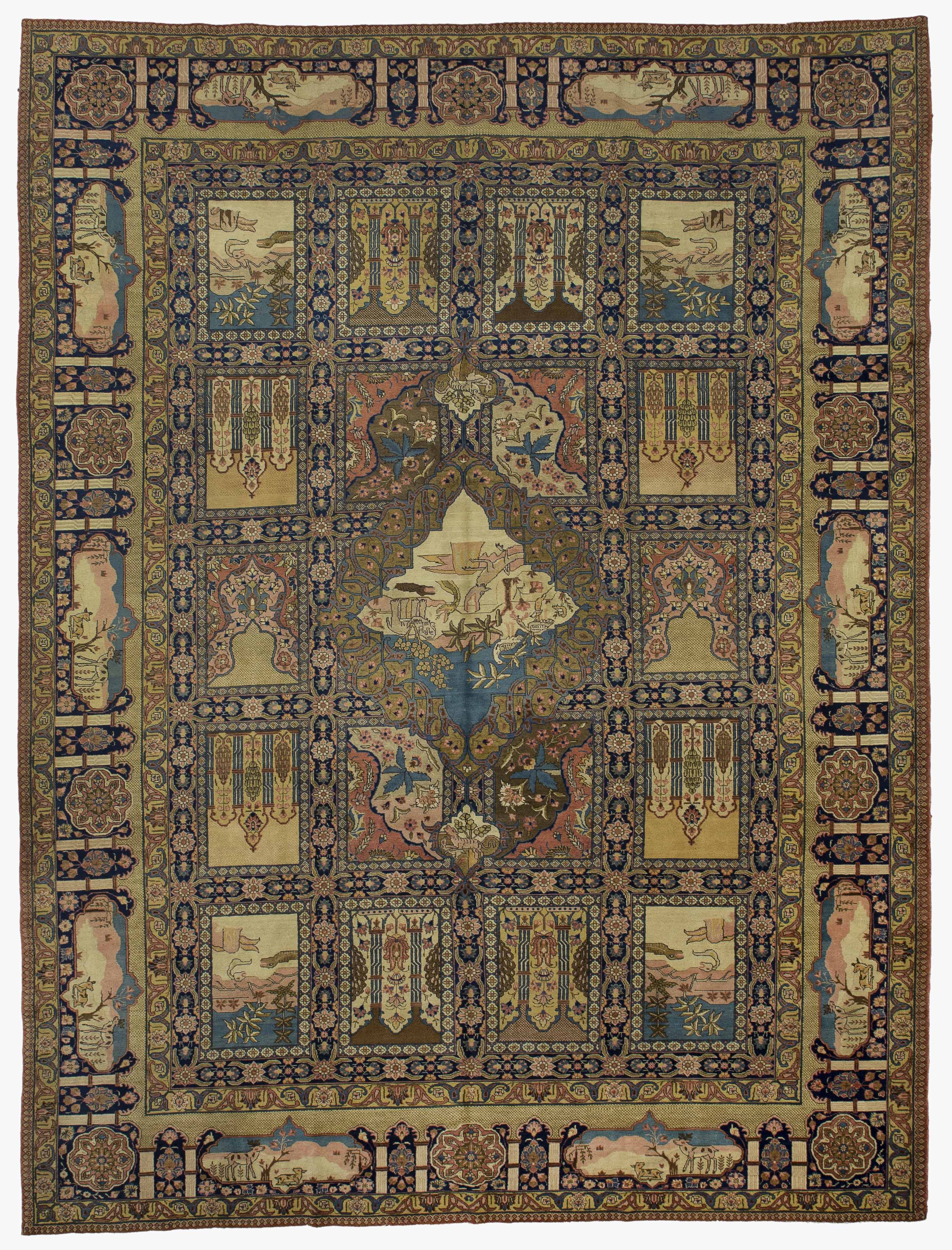 Thumbnail 15 for Antique Persian Tabriz Traditional Rug 10407