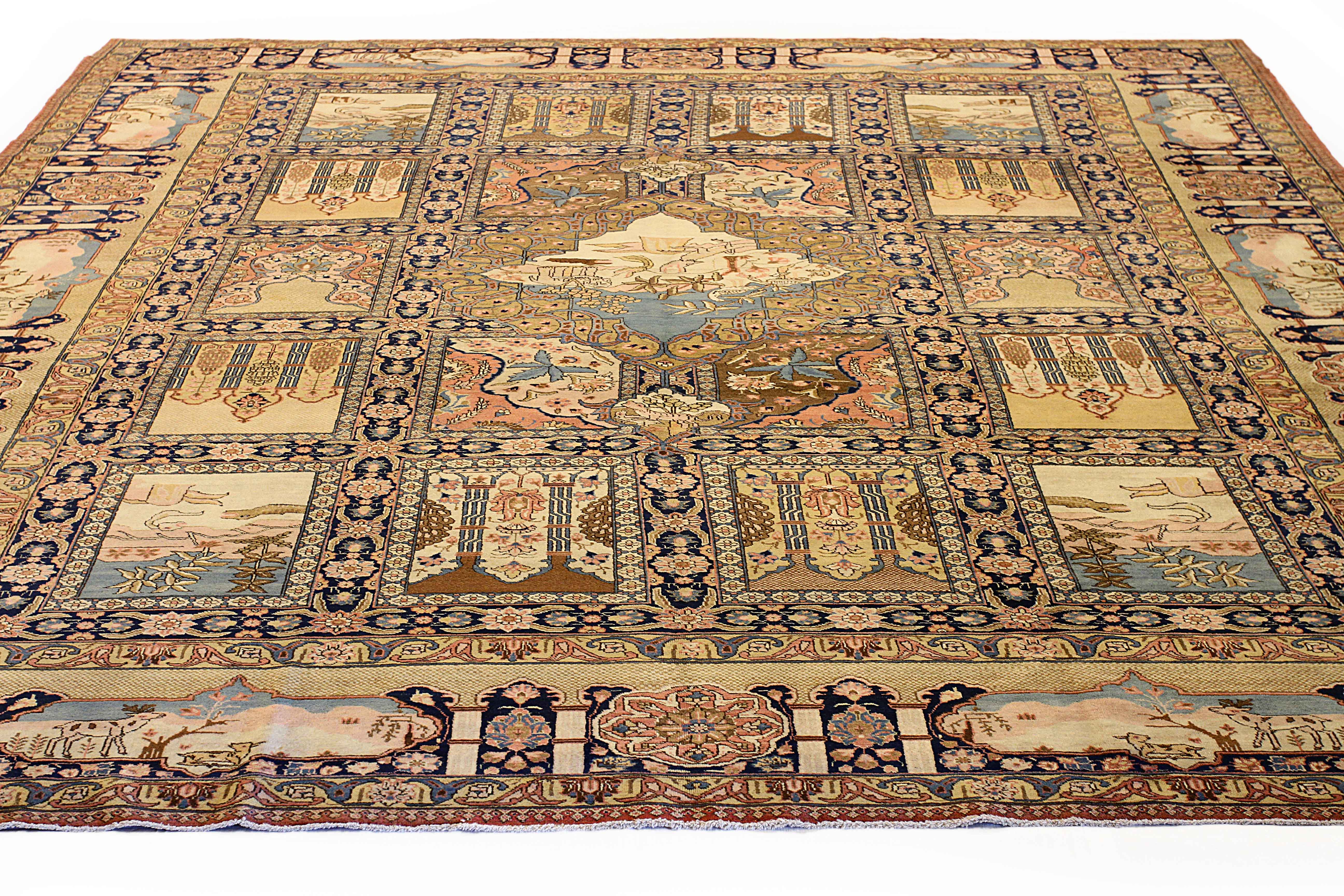 Thumbnail 5 for Antique Persian Tabriz Traditional Rug 10407