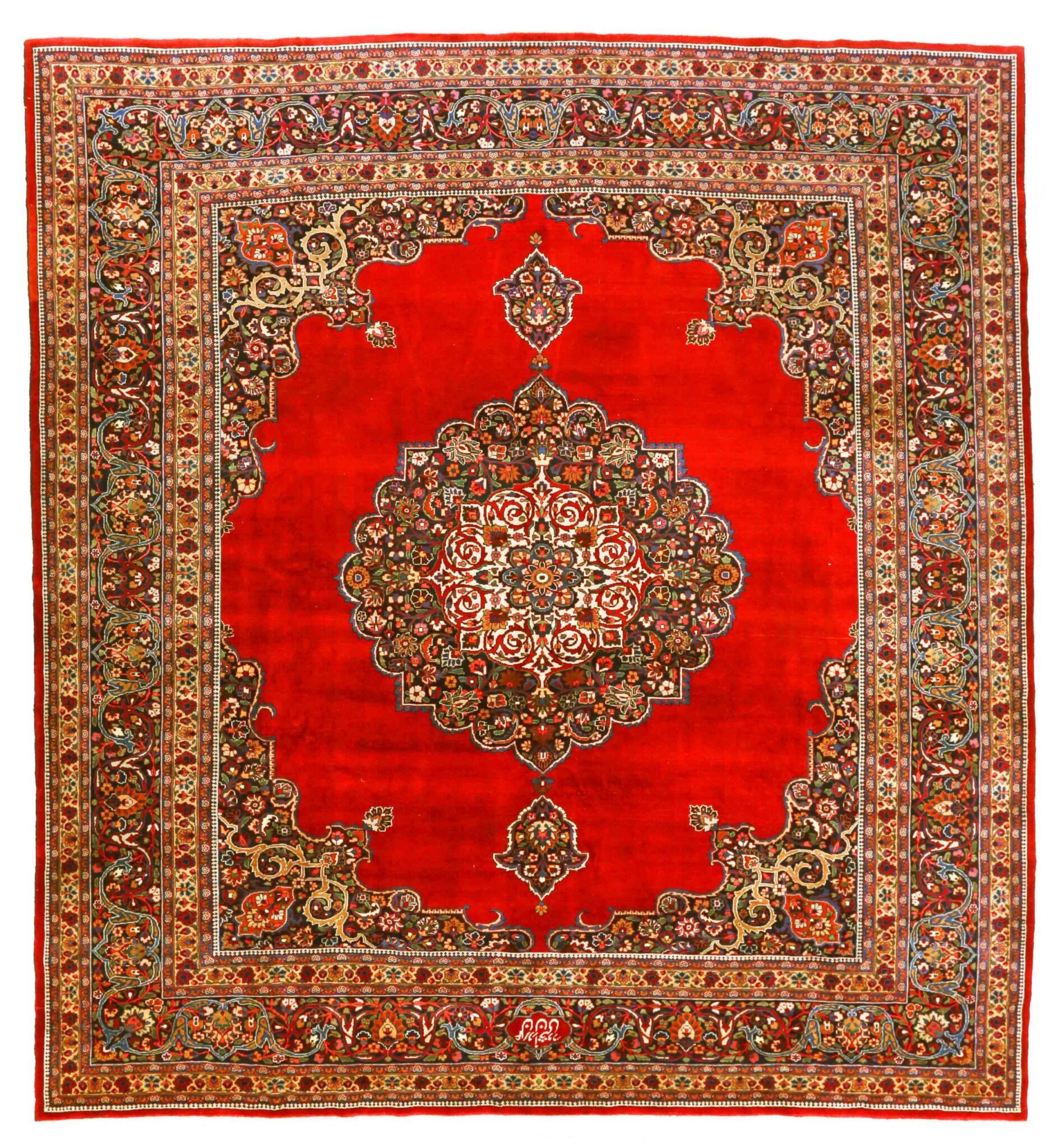 Thumbnail 2 for Antique Persian Mashad Traditional Rug 70444