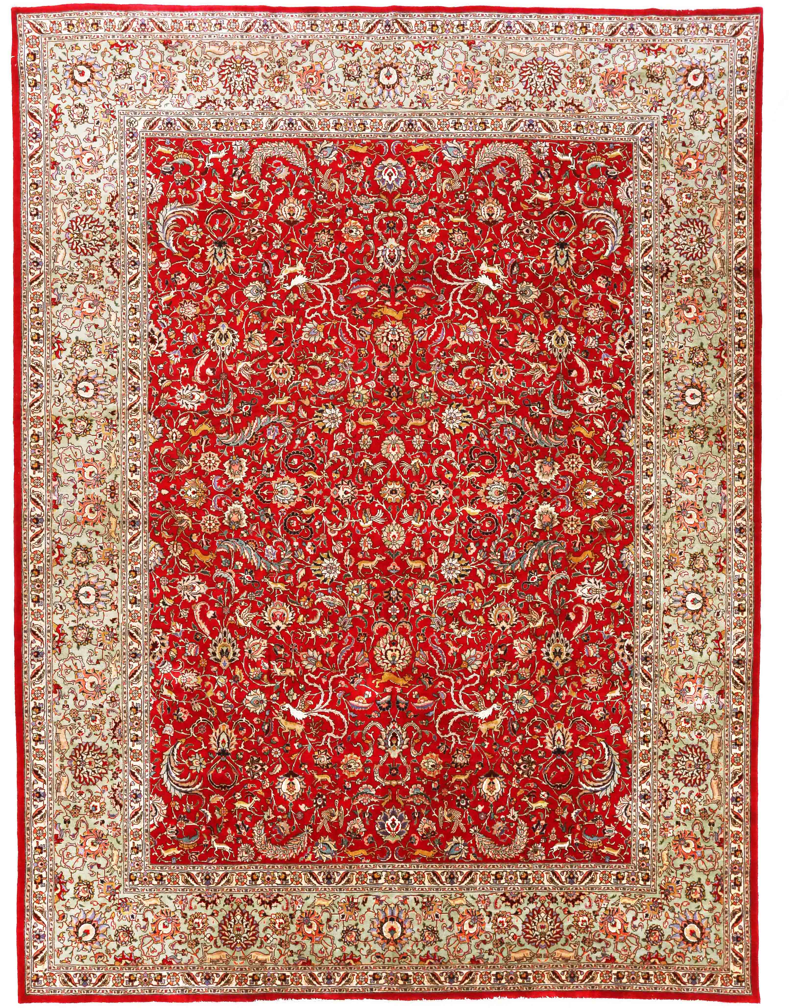 Thumbnail 2 for Antique Persian Tabriz Traditional Rug 70437