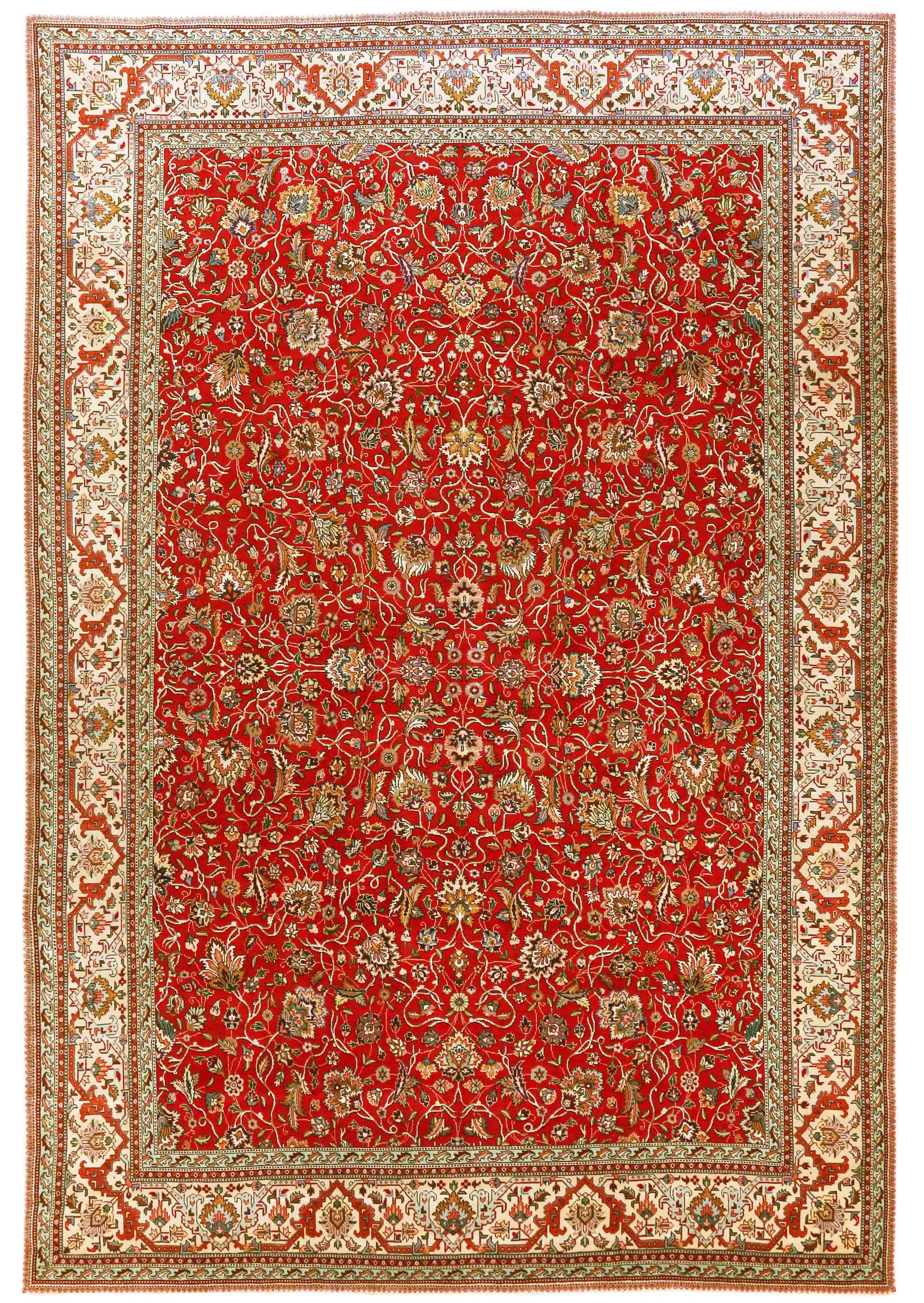 Thumbnail 2 for Antique Persian Tabriz Traditional Rug 70463