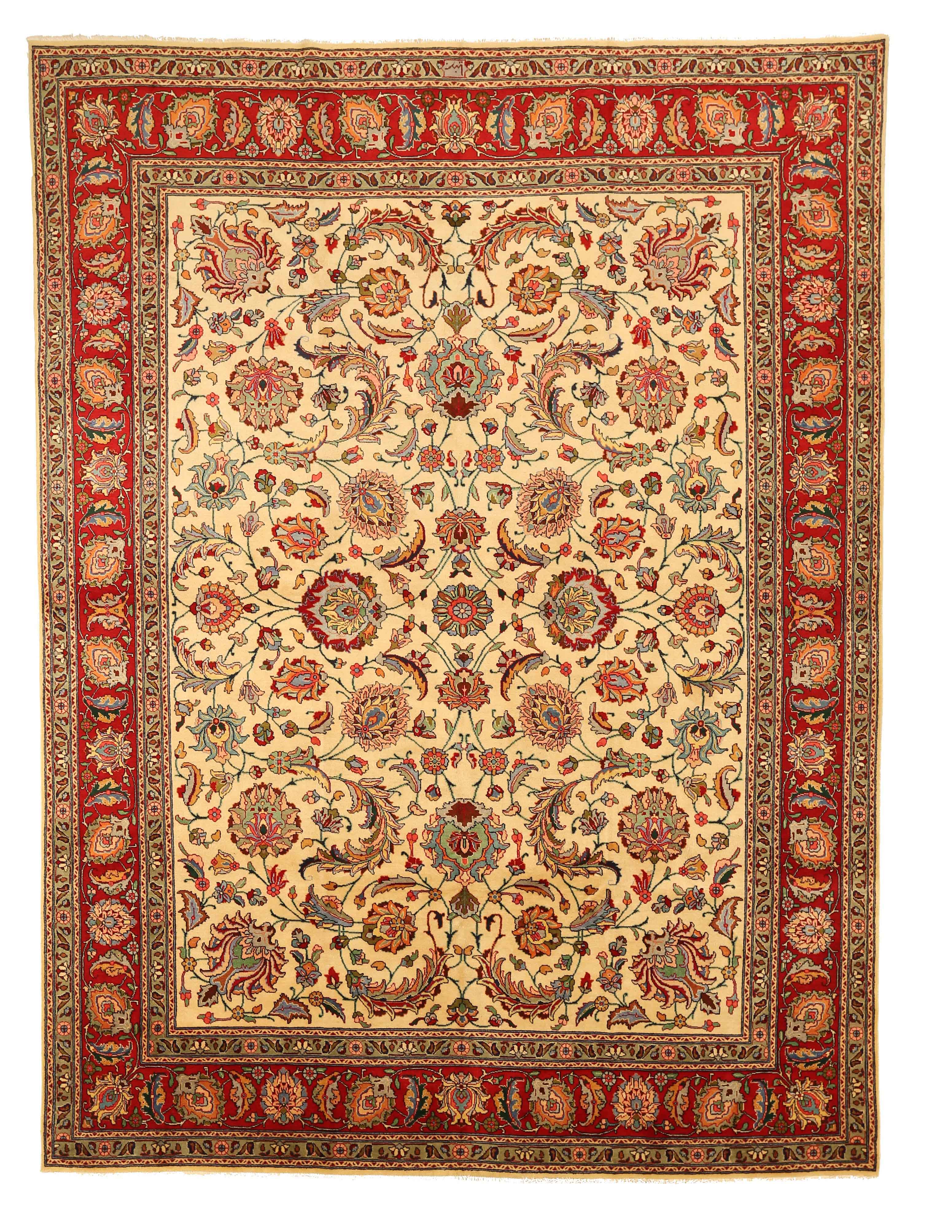 Thumbnail 3 for Antique Persian Tabriz Traditional Rug 53308